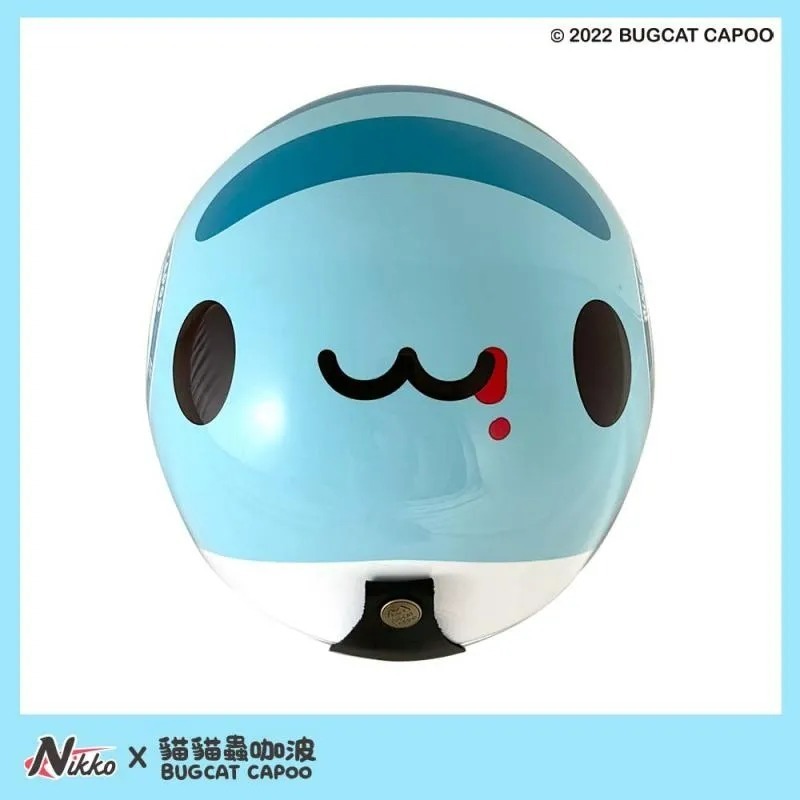 NIKKO N401 大臉咖波經典復刻款 亮面藍 彩繪 3/4罩式 聯名款