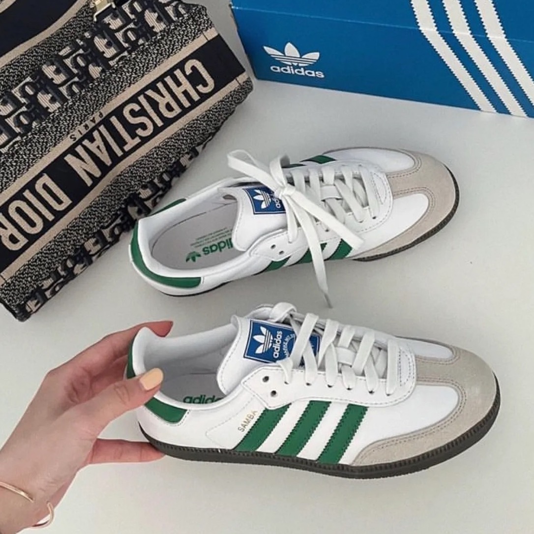 ADIDAS ORIGINAL SAMBA OG 焦糖底 麂皮 白綠 IG1024 男女鞋 / 預購