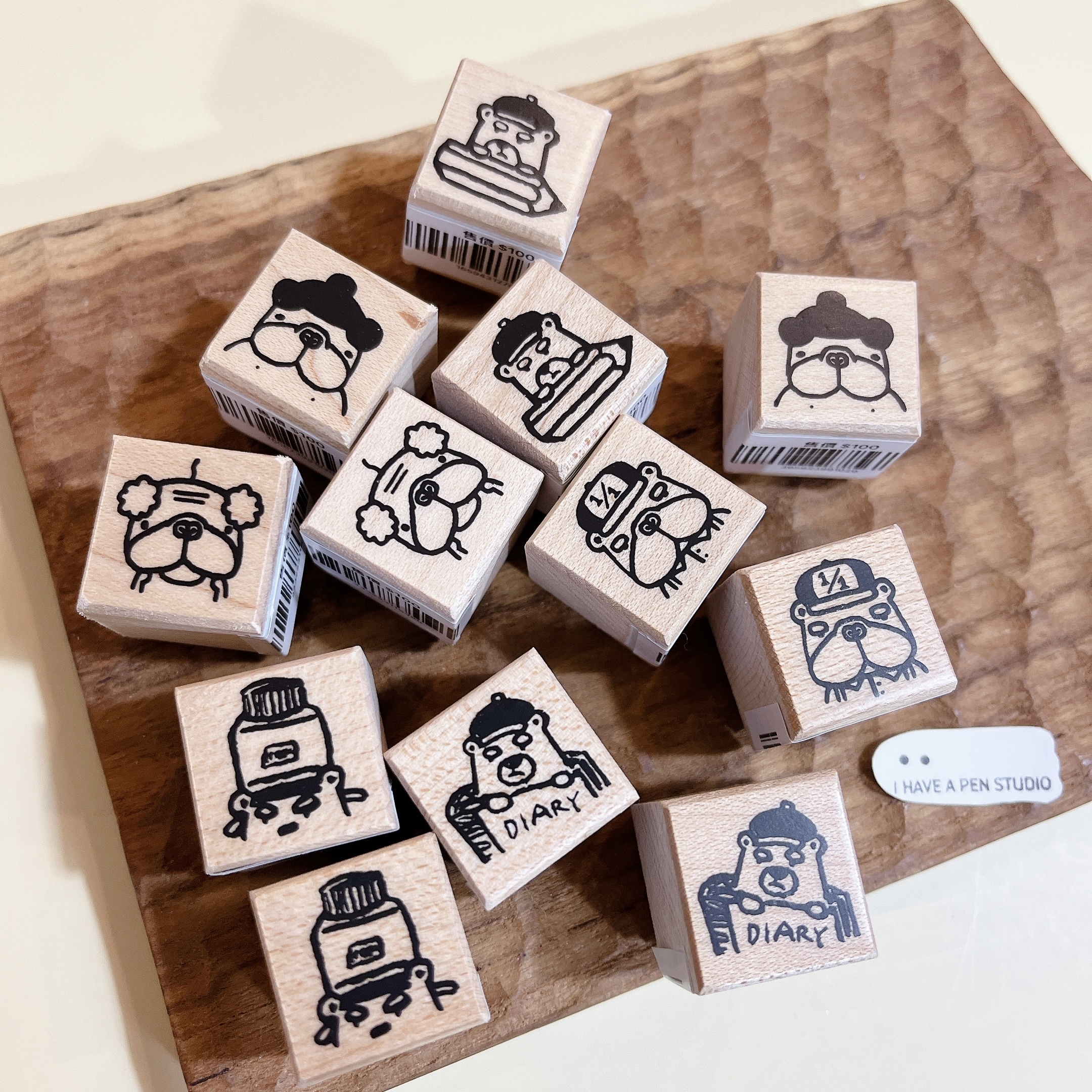 限量聯名 熊部長 木頭印章 六入組 GHOST SHOP x ONEOVERONE 一分之一工作室