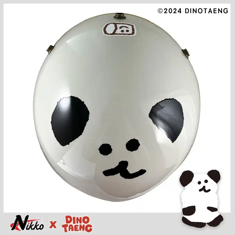 NIKKO N401 DINOTAENG BOBO 亮面象牙白 彩繪 3/4罩式 聯名款
