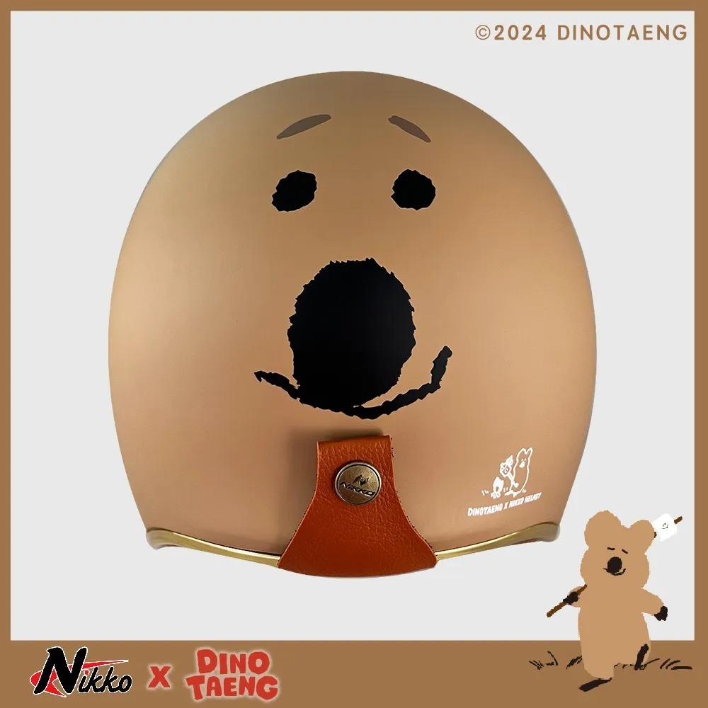 NIKKO N401 DINOTAENG QUOKKA 霧面咖啡 彩繪 3/4罩式 聯名款