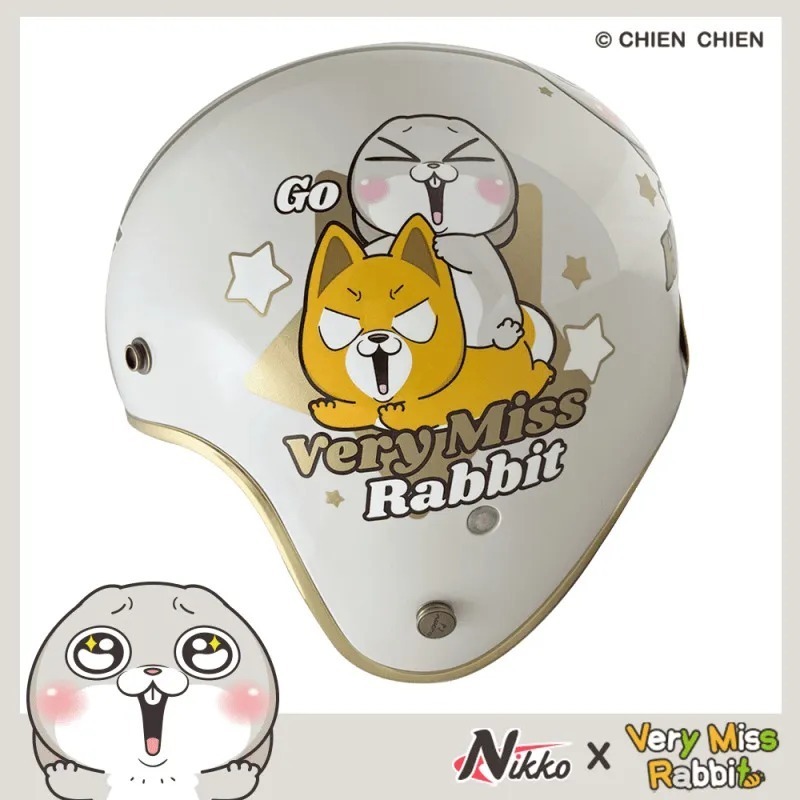 NIKKO N401好想兔 兔兔灰 彩繪 3/4罩式 聯名款