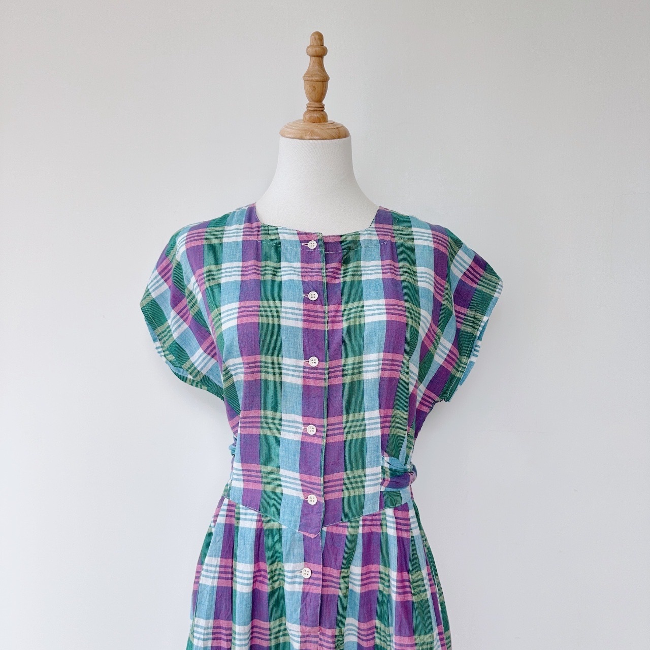 涼感夏日棉質古着連身裙