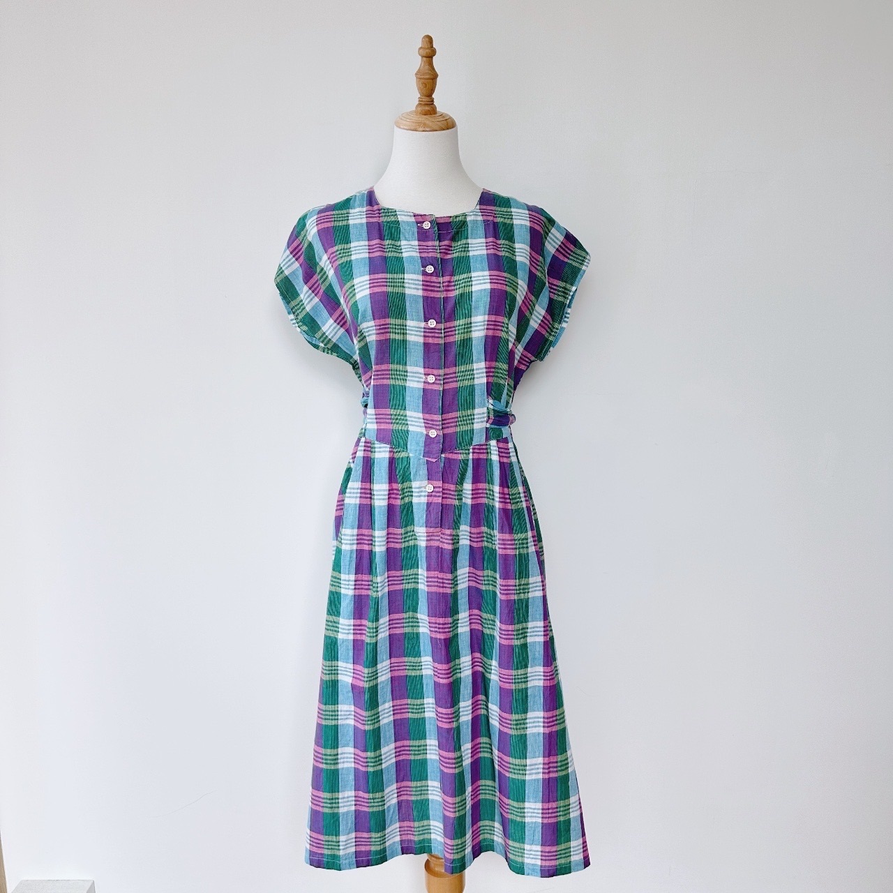 涼感夏日棉質古着連身裙