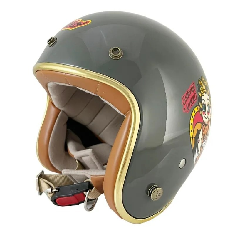 NIKKO N401 守護貝貝 亮面灰 彩繪 3/4罩式 聯名款