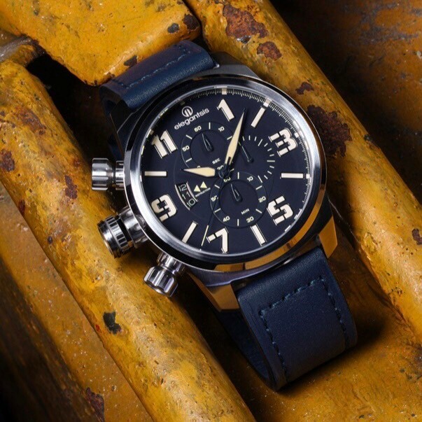 【elegantsis】愛樂時 JF48QS-陸海空ELJF48QS-OU06LC 48mm 現代鐘錶