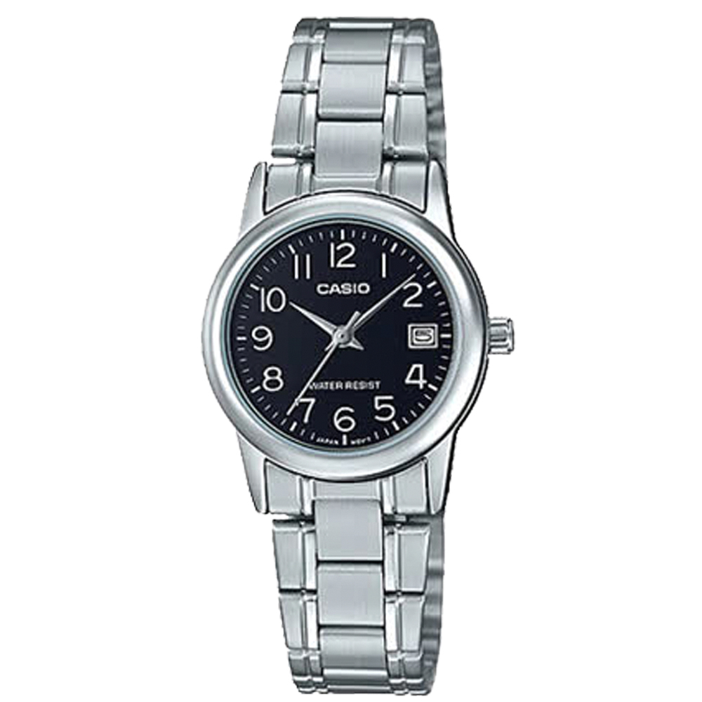 【CASIO】LTP-V002D 3年電池 帶日期 時尚簡約 不鏽鋼腕錶-