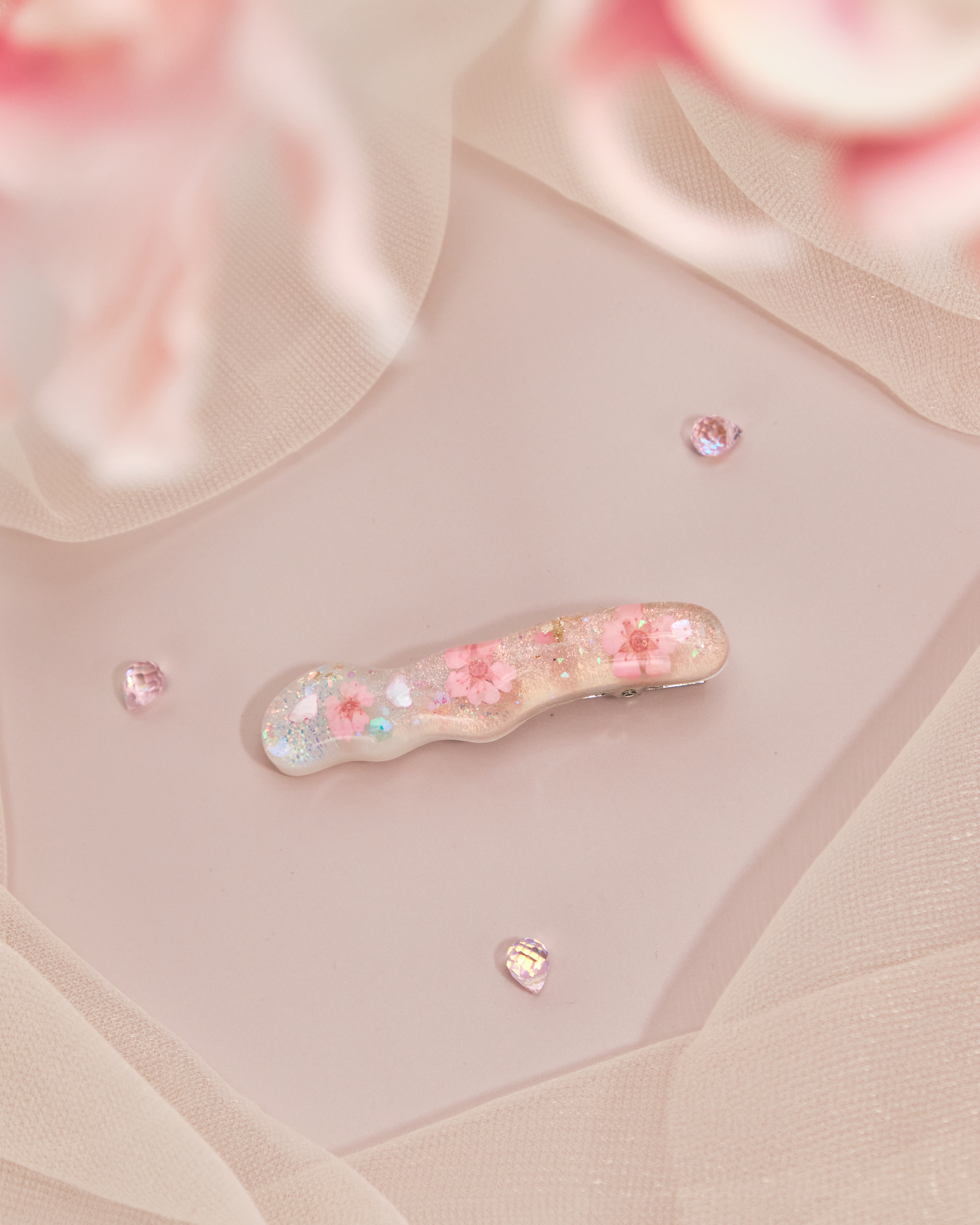 11128 Dreamy Resin Flower Duckbill Clip