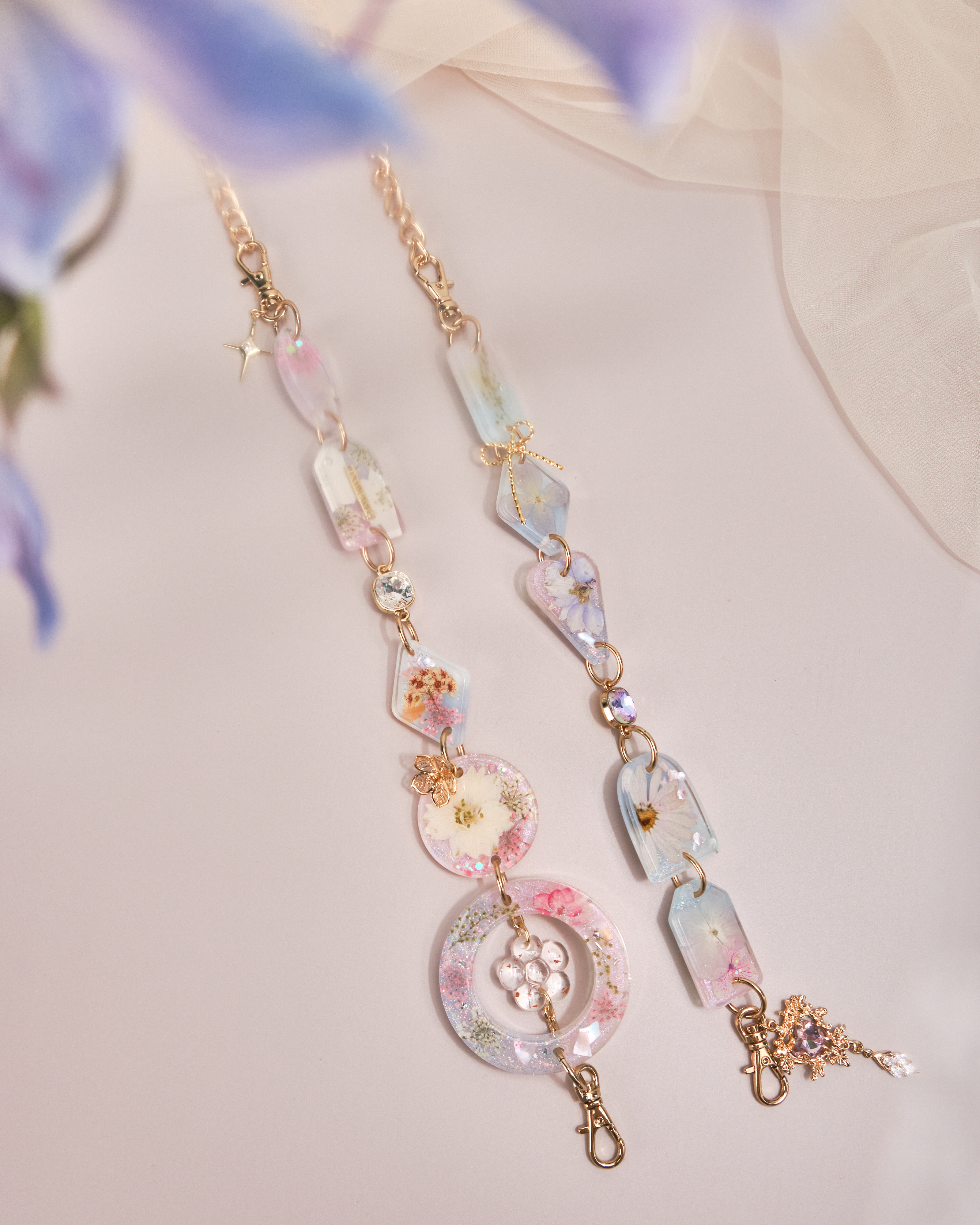 11152 夢幻押花樹脂手機鏈/多用途鏈