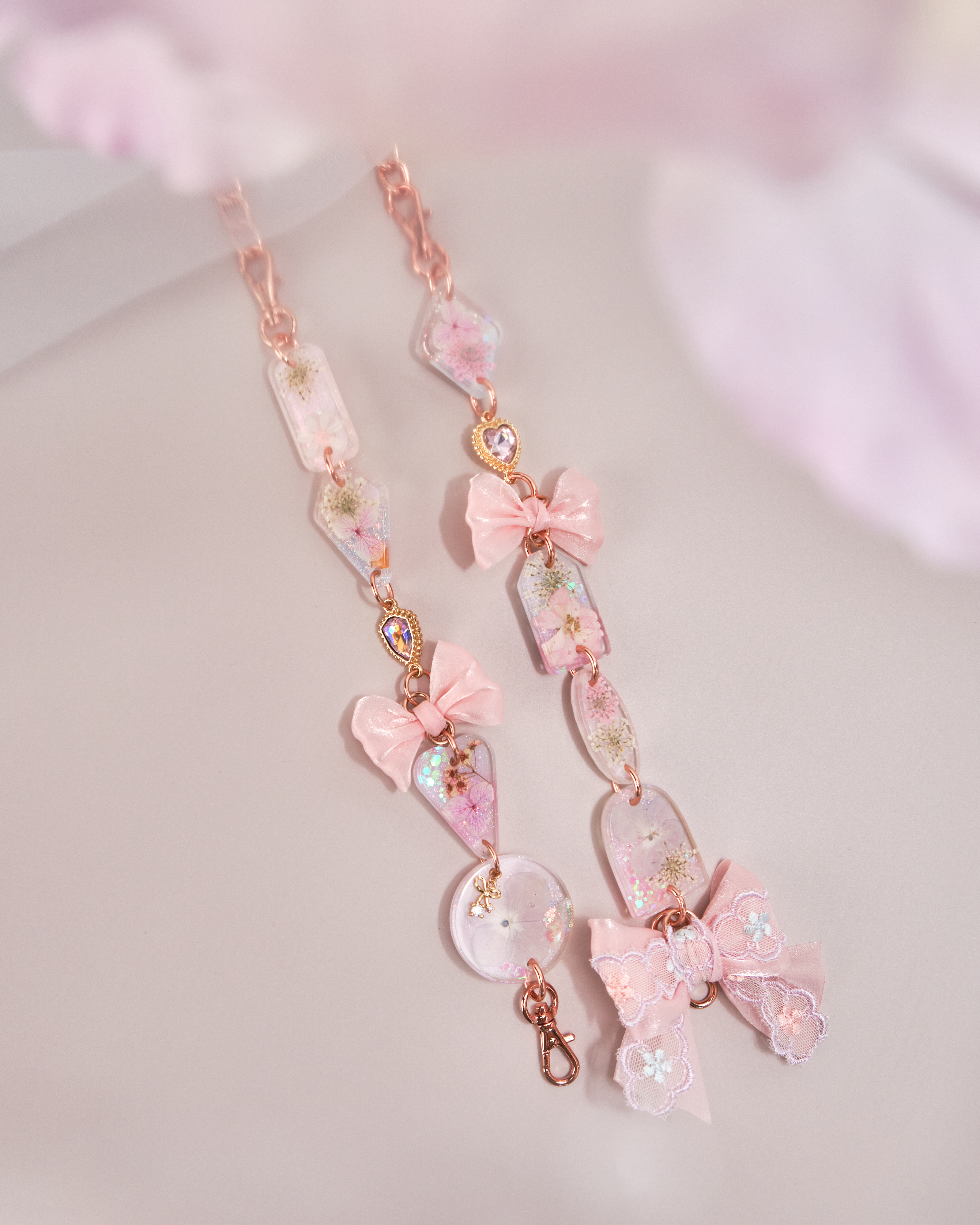 11156 夢幻押花樹脂手機鏈/多用途鏈