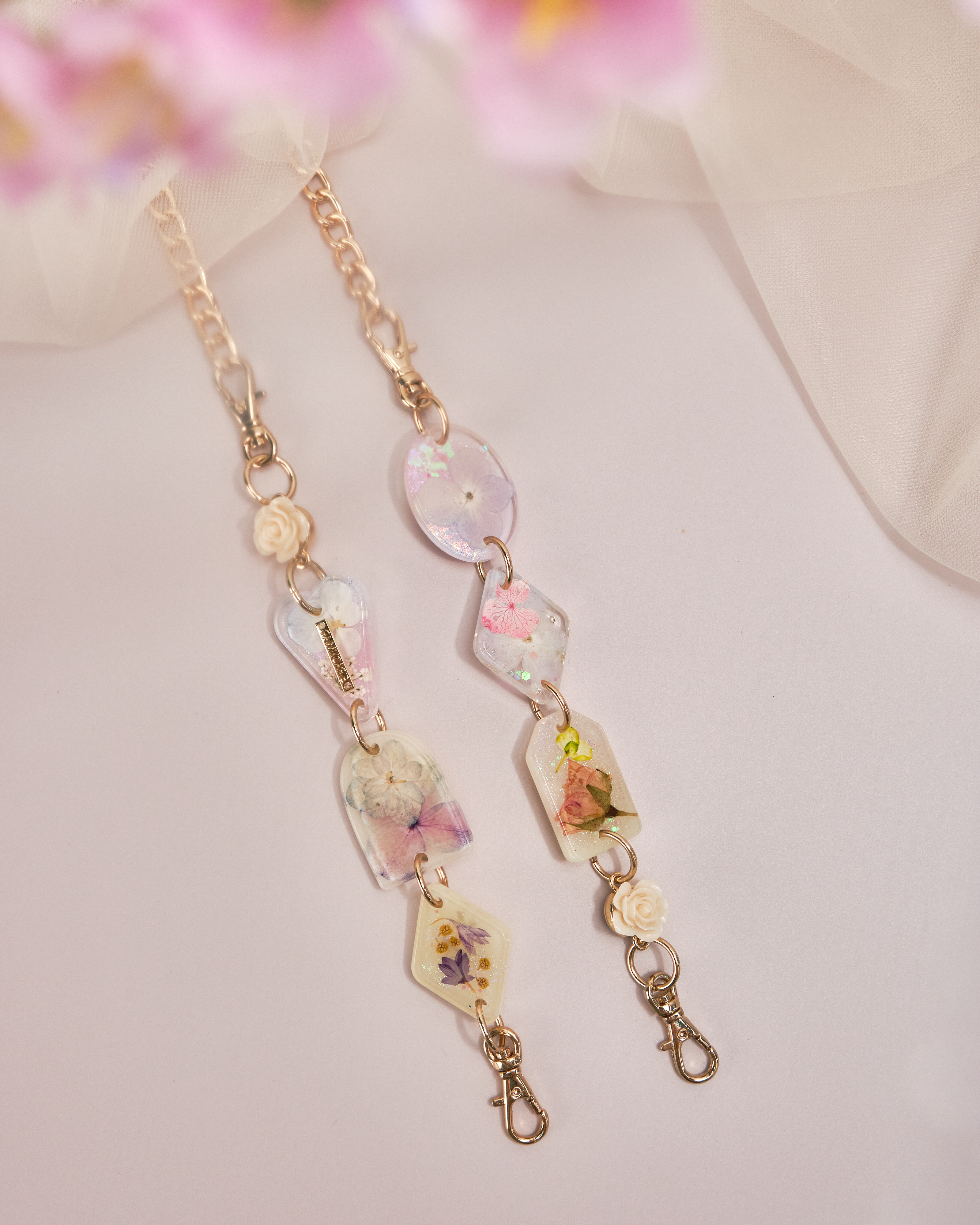 11153 夢幻押花樹脂手機鏈/多用途鏈