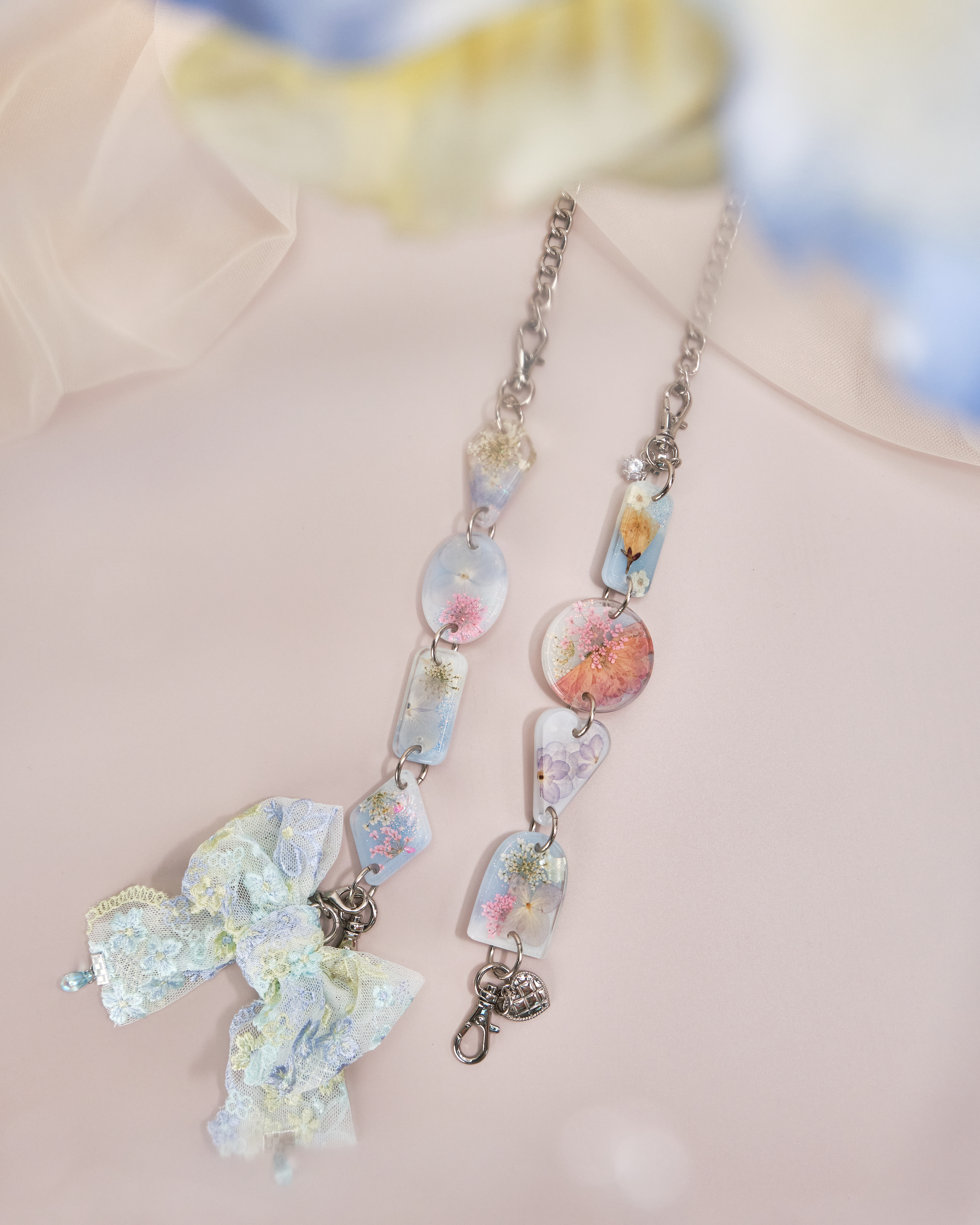 11154 夢幻押花樹脂手機鏈/多用途鏈