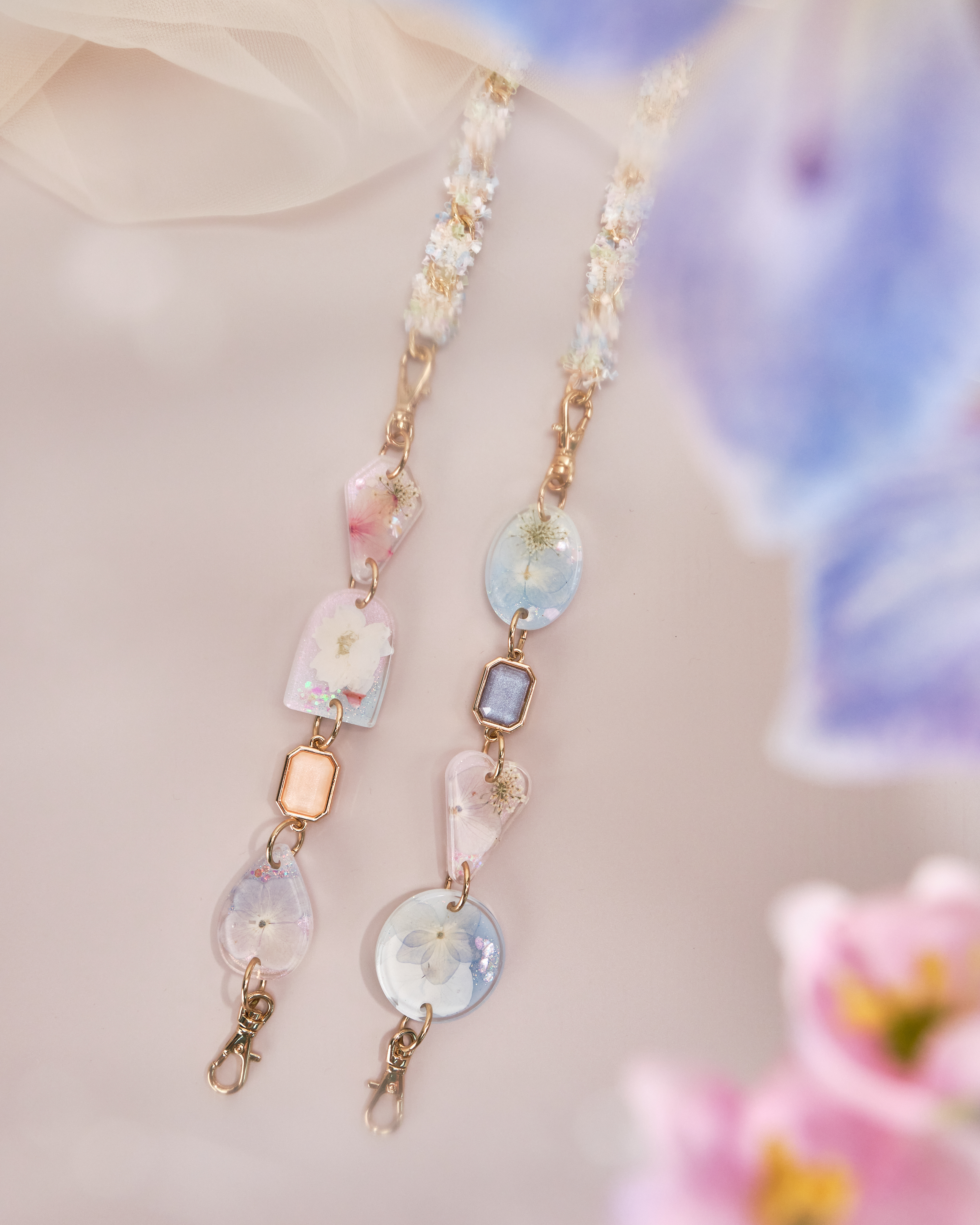 11155 夢幻押花樹脂手機鏈/多用途鏈