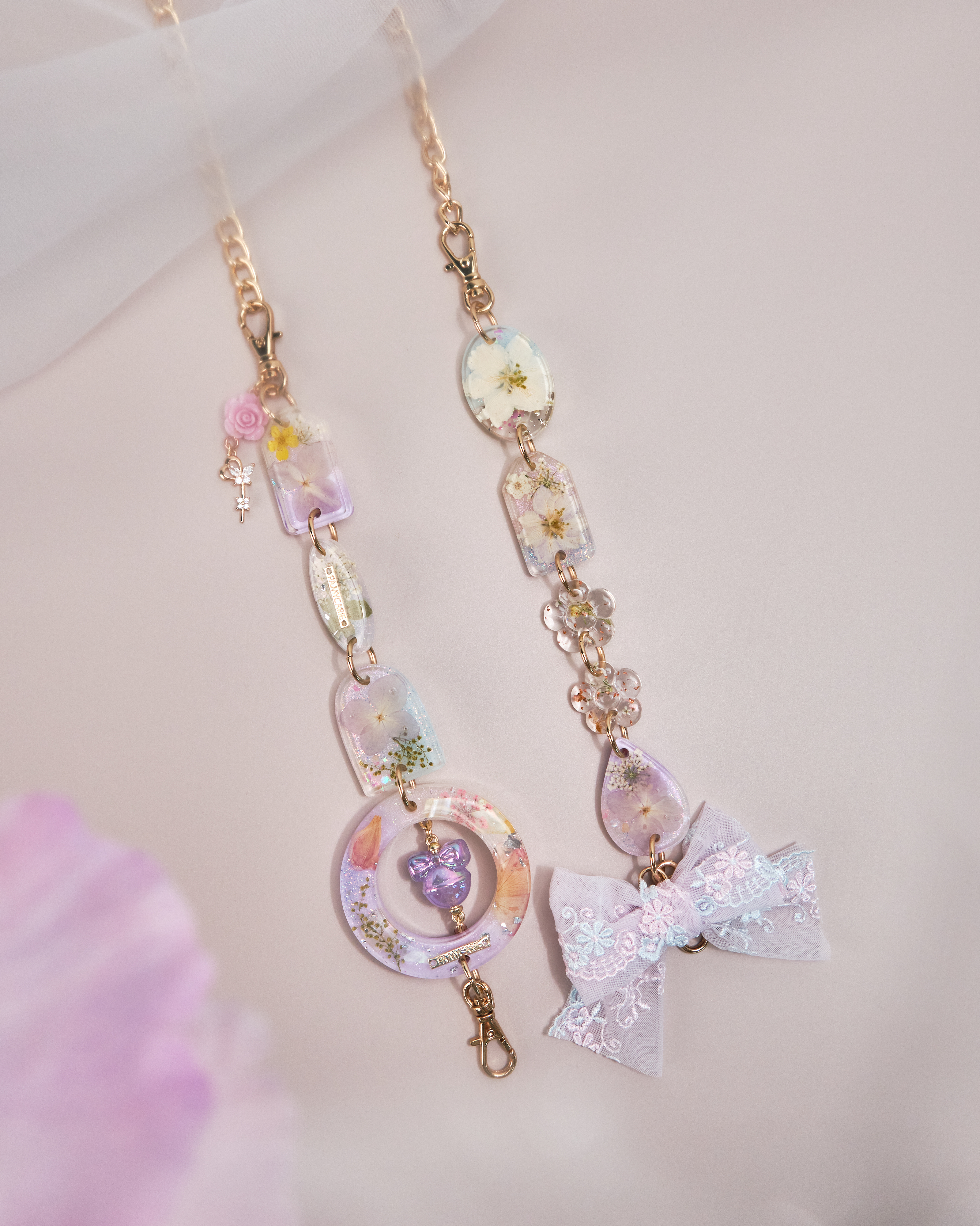 11157 夢幻押花樹脂手機鏈/多用途鏈