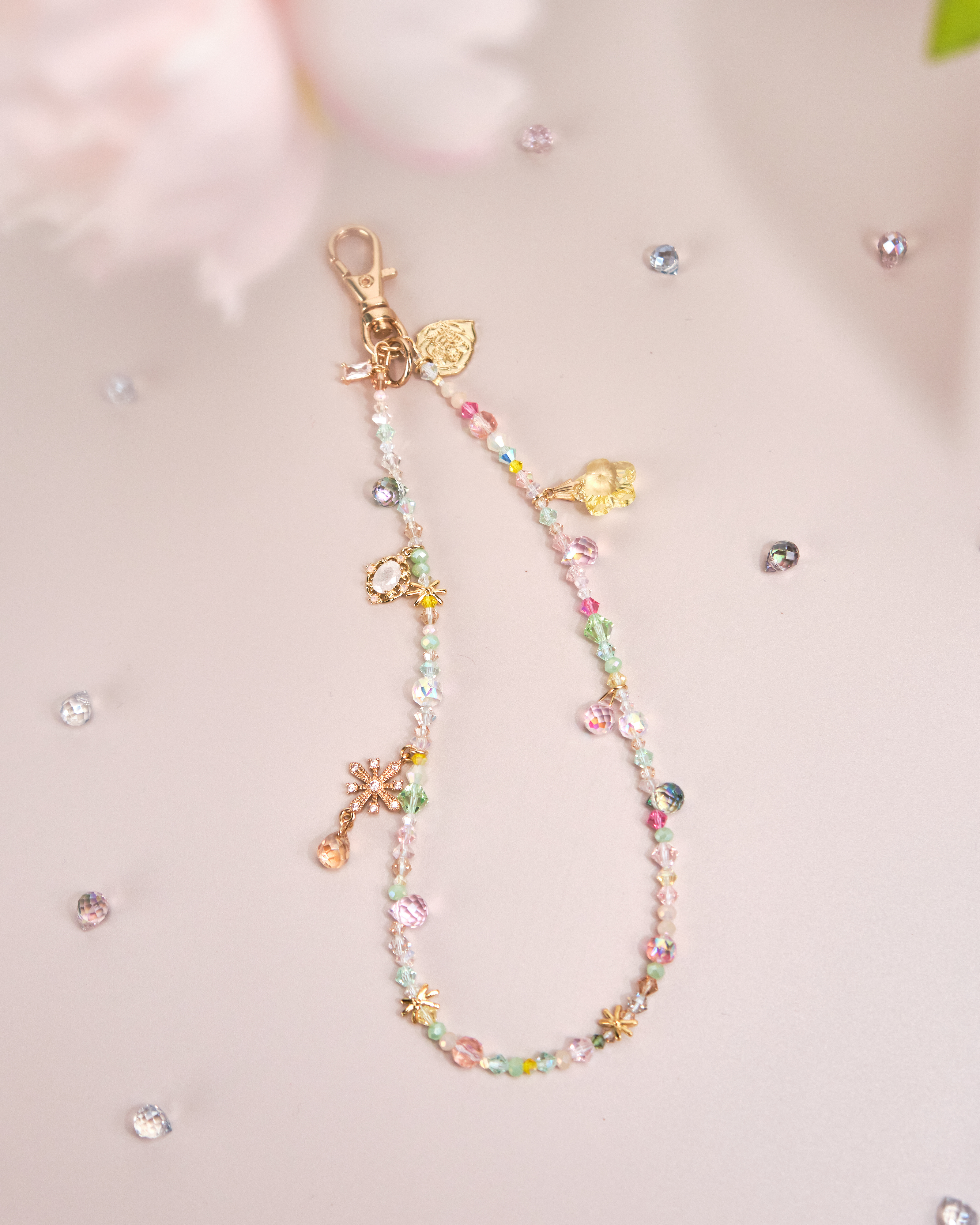 11159 彩虹水晶手機繩