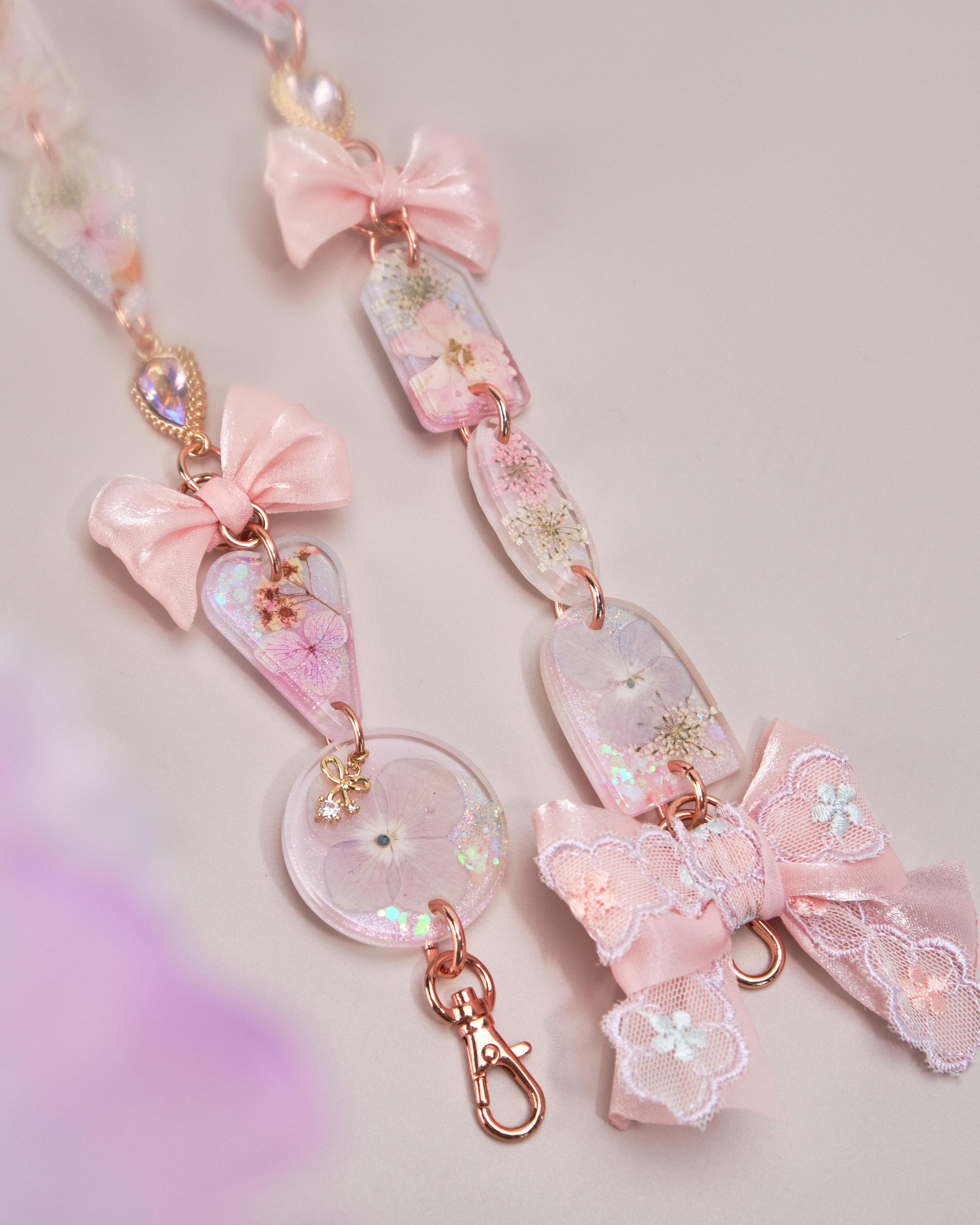 11156 夢幻押花樹脂手機鏈/多用途鏈