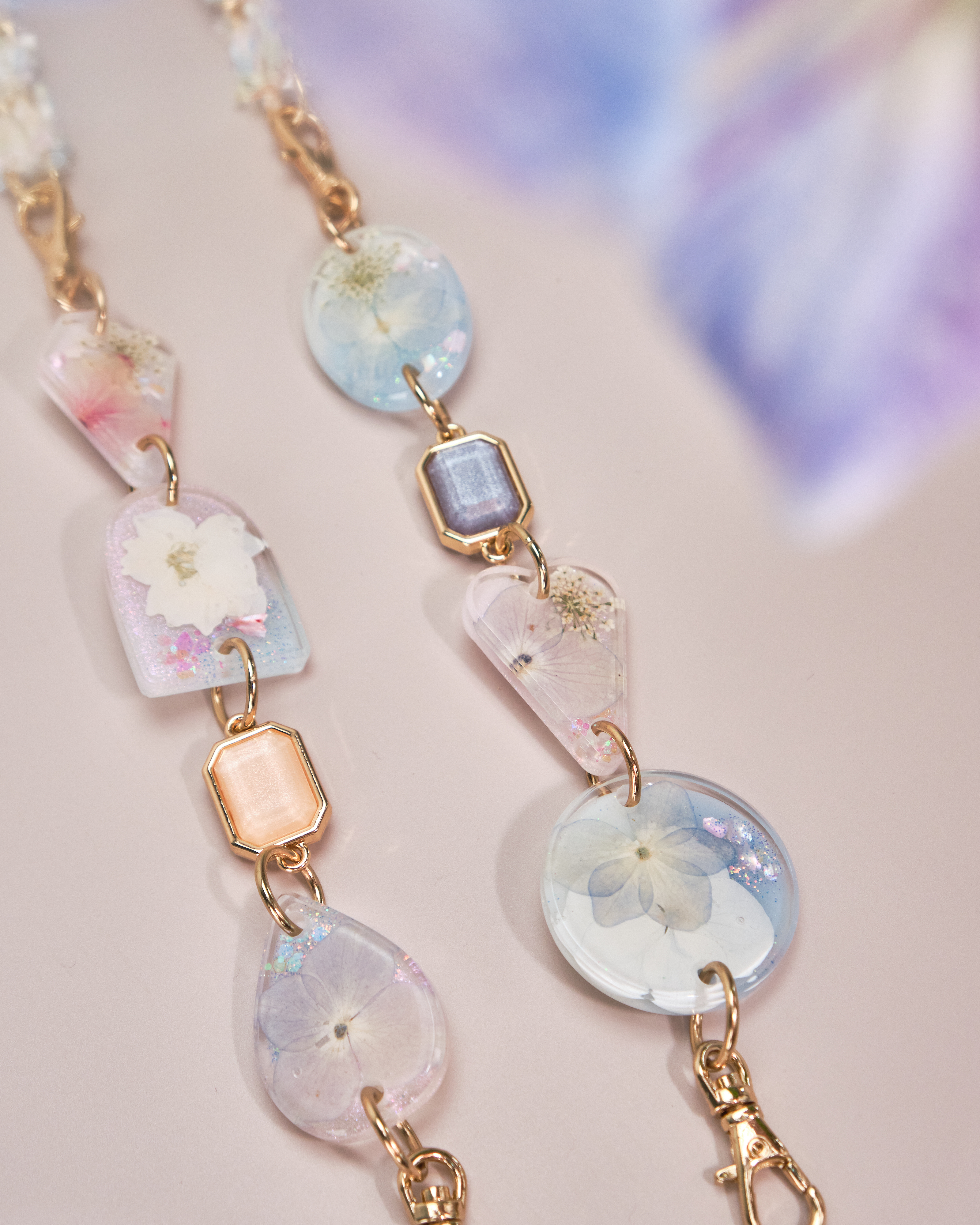 11155 夢幻押花樹脂手機鏈/多用途鏈