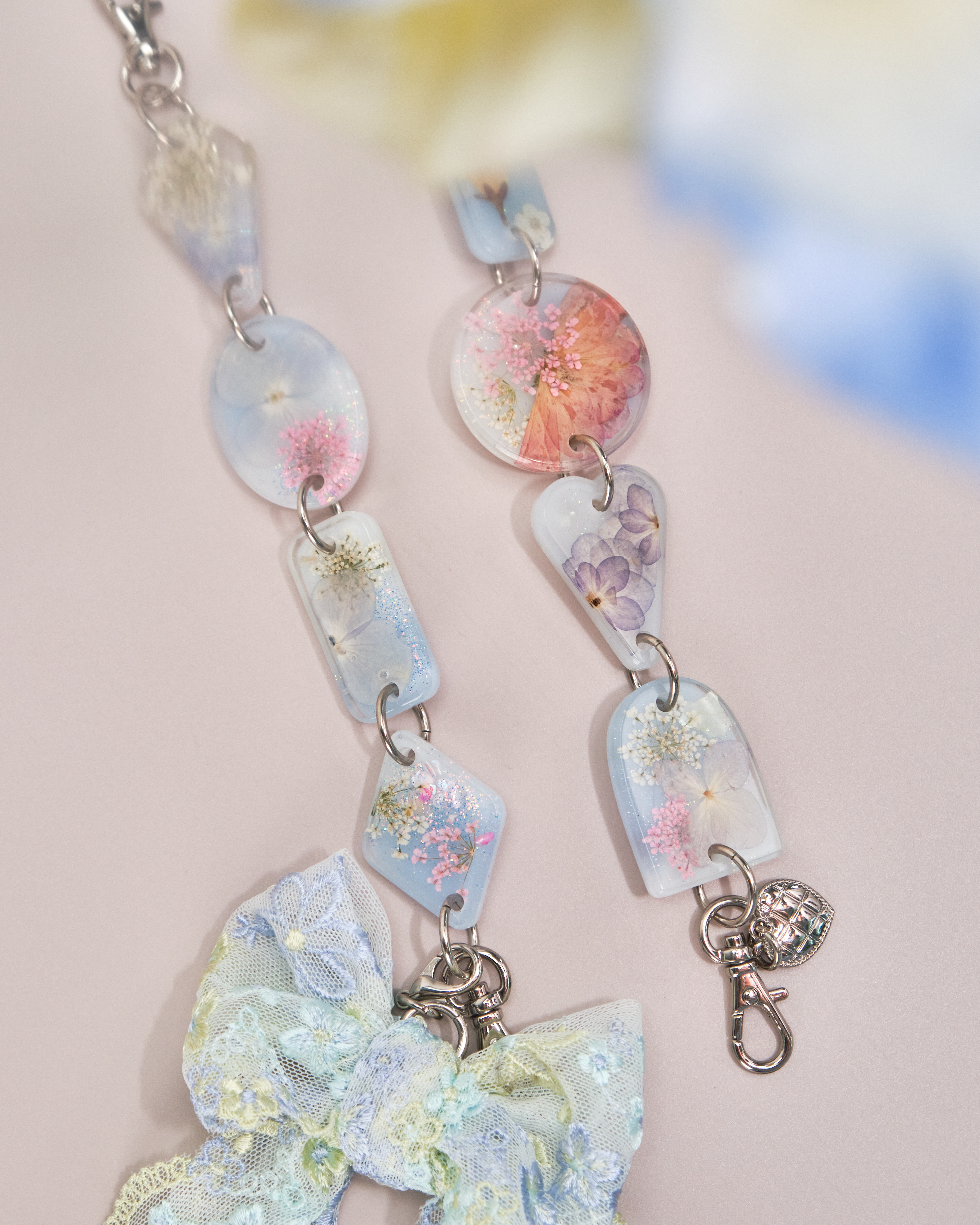 11154 夢幻押花樹脂手機鏈/多用途鏈