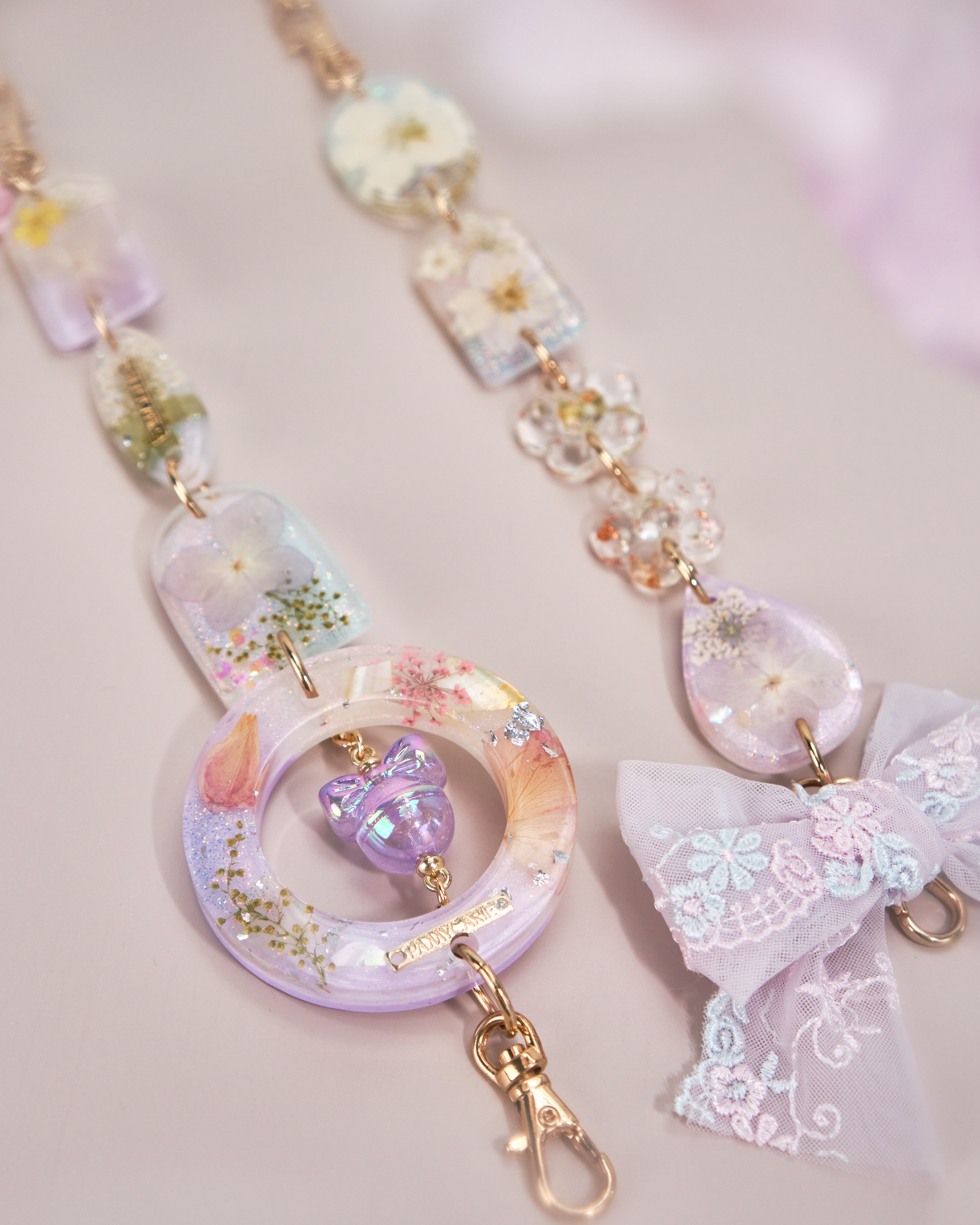 11157 夢幻押花樹脂手機鏈/多用途鏈