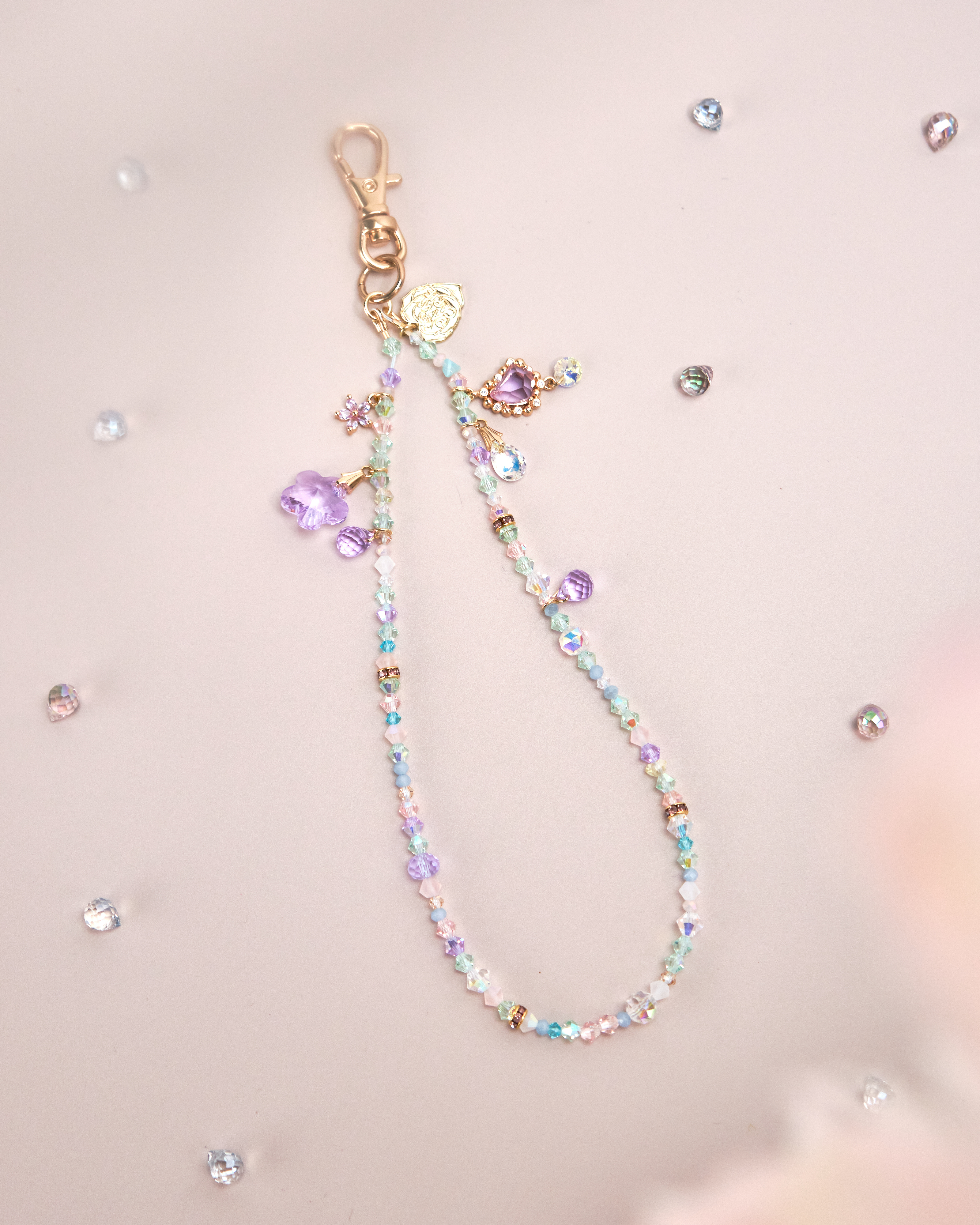 11164 彩虹水晶手機繩