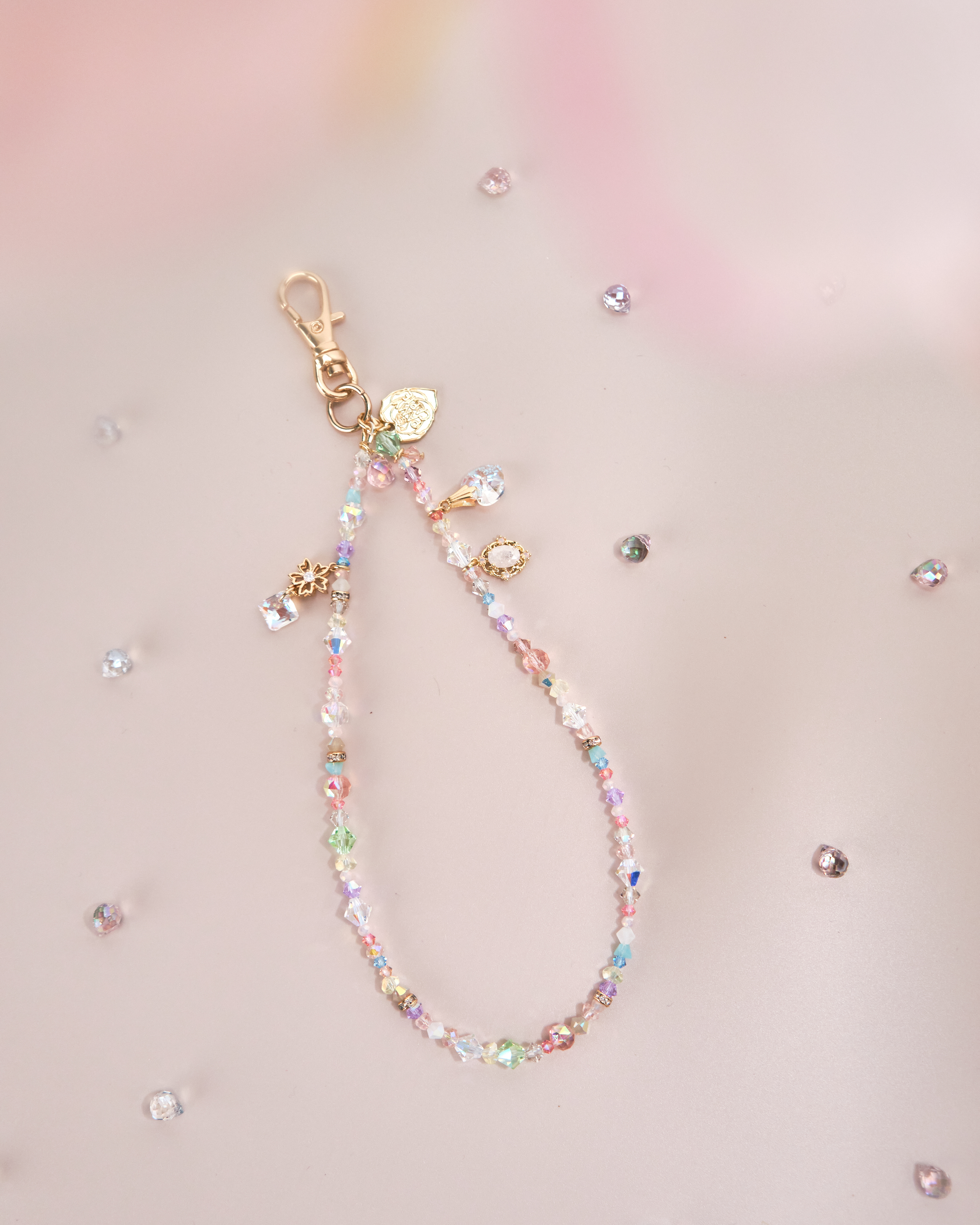 11165 彩虹水晶手機繩