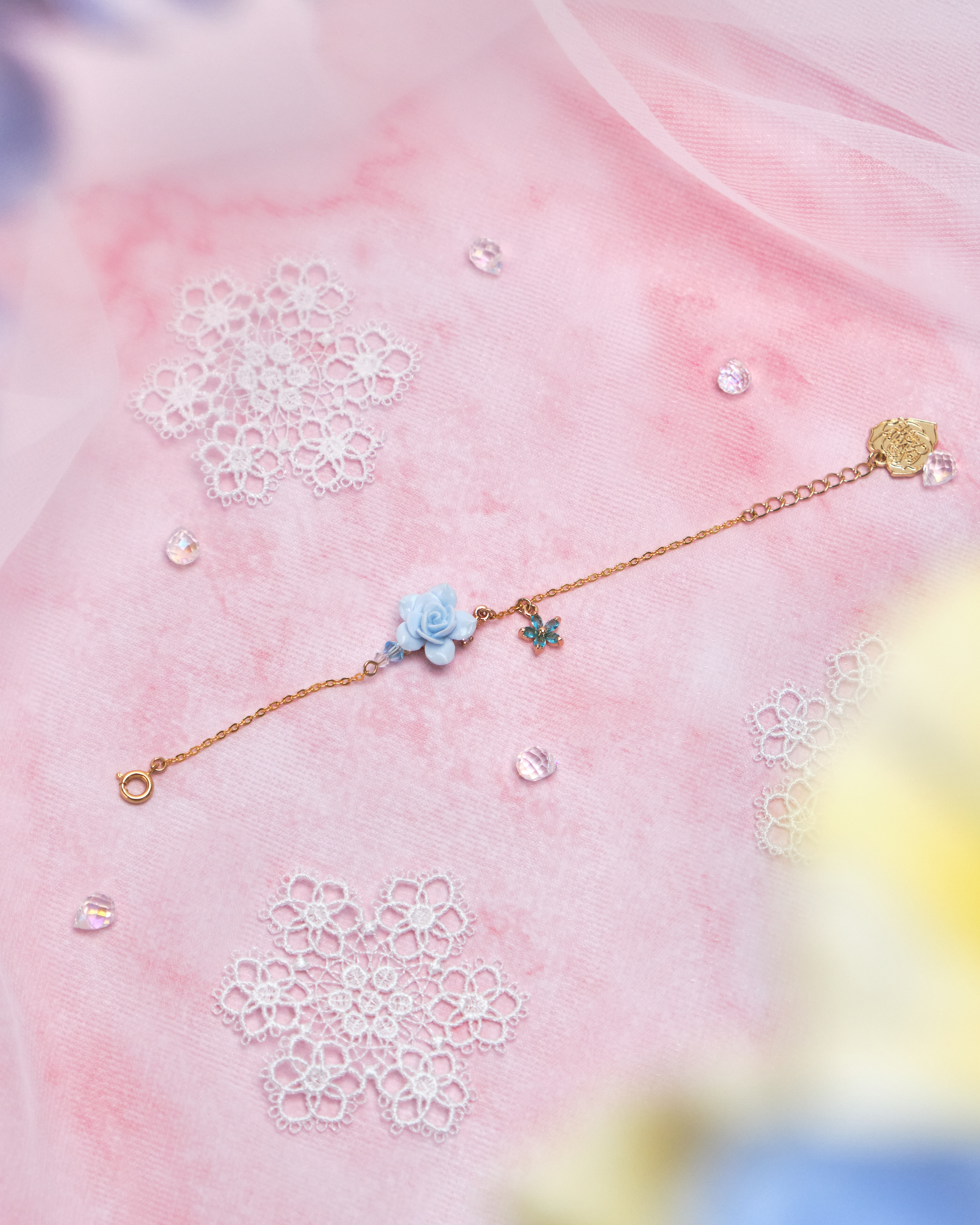 11177 簡約設計玫瑰花S925鍍金手鏈