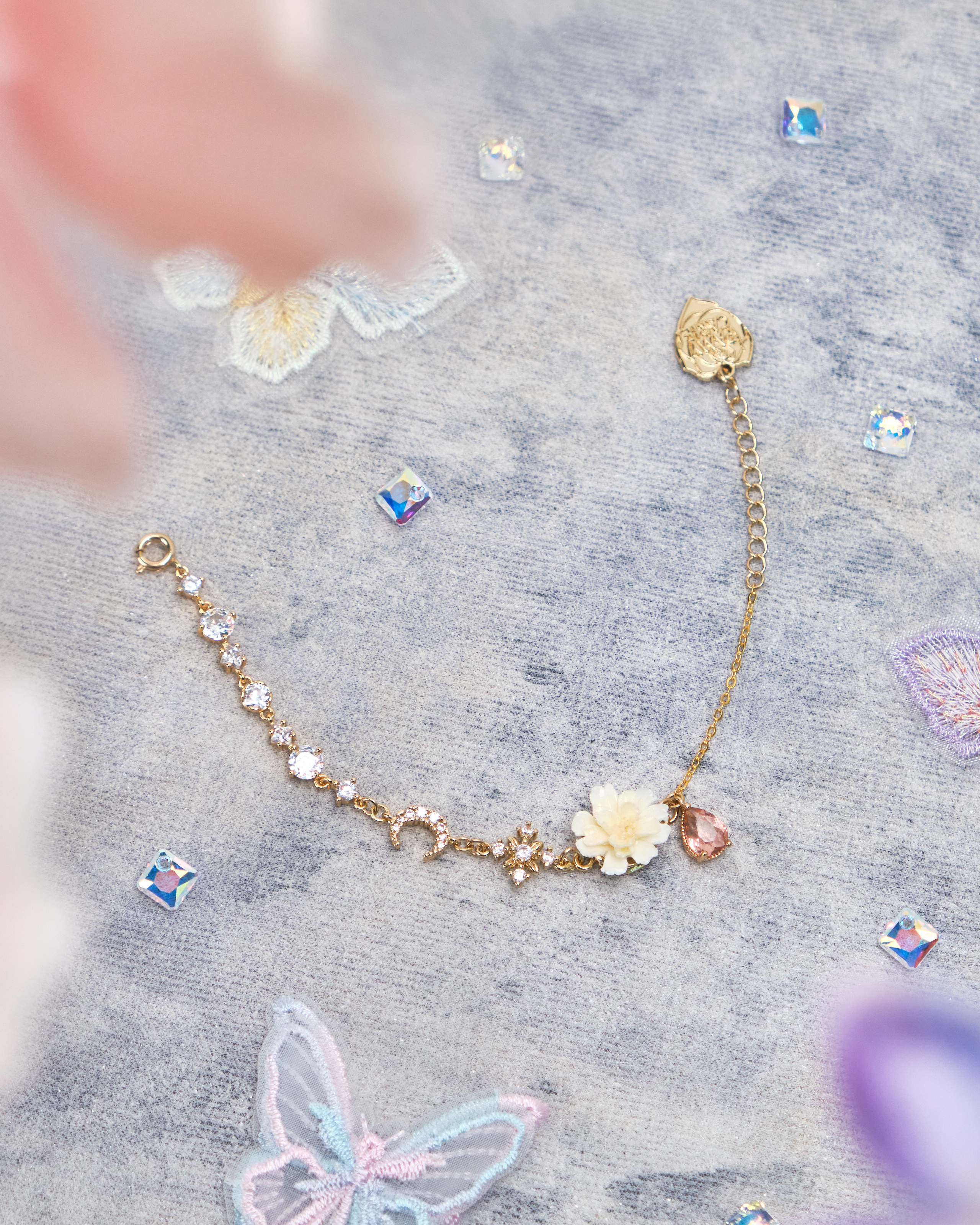 11181 'Julia Rose' Peony CZ Stone Bracelet