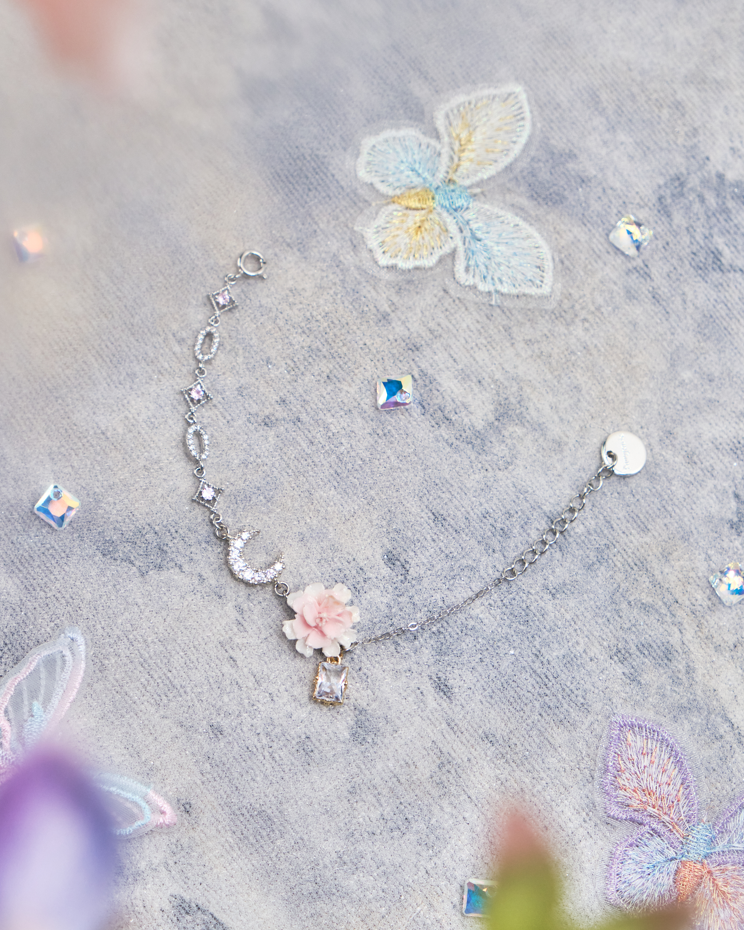 11185 'Julia Rose' Peony CZ Stone Bracelet