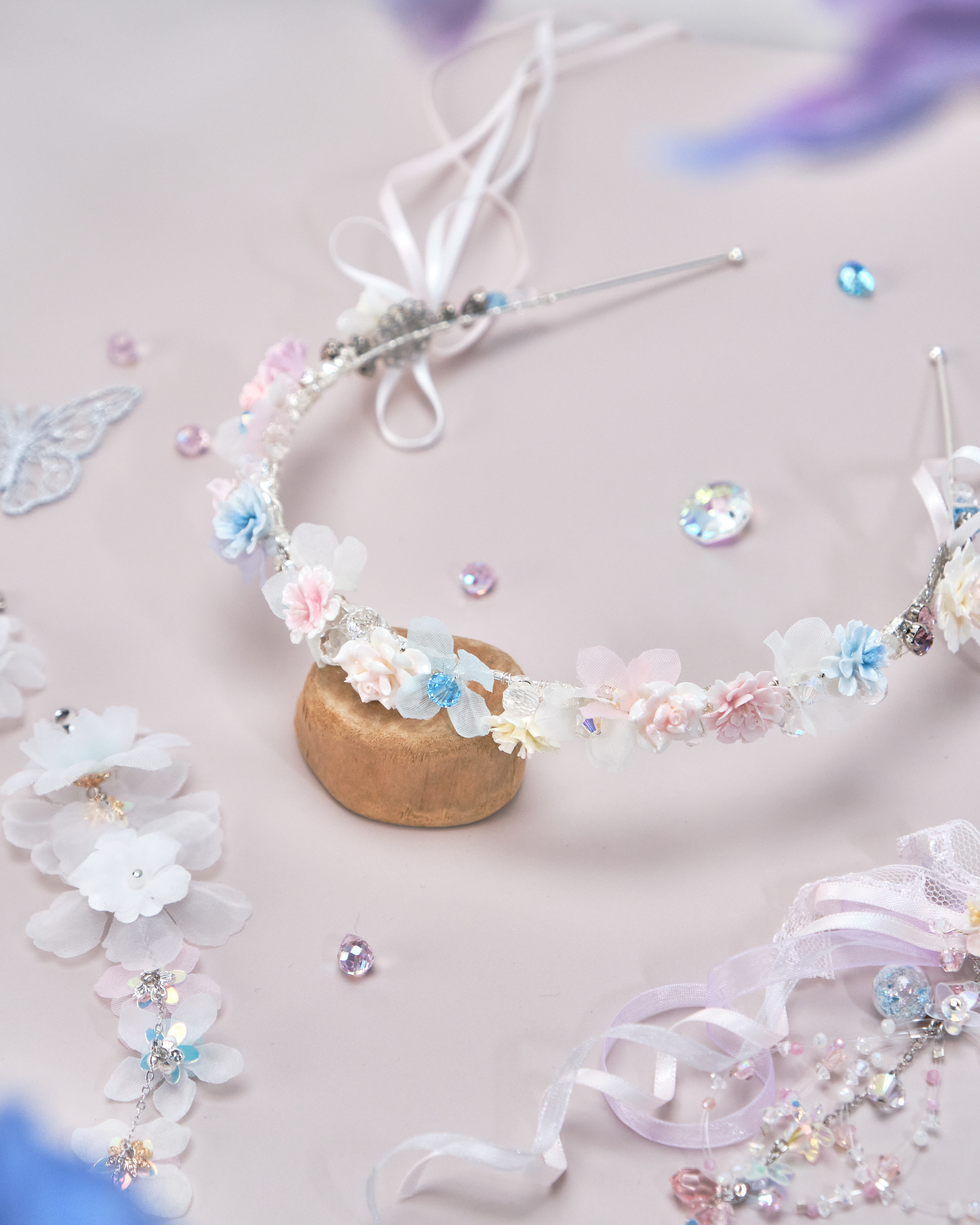 11194 輕紗繁花仙境～頭箍、可拆式吊鏈及頭鏈套裝