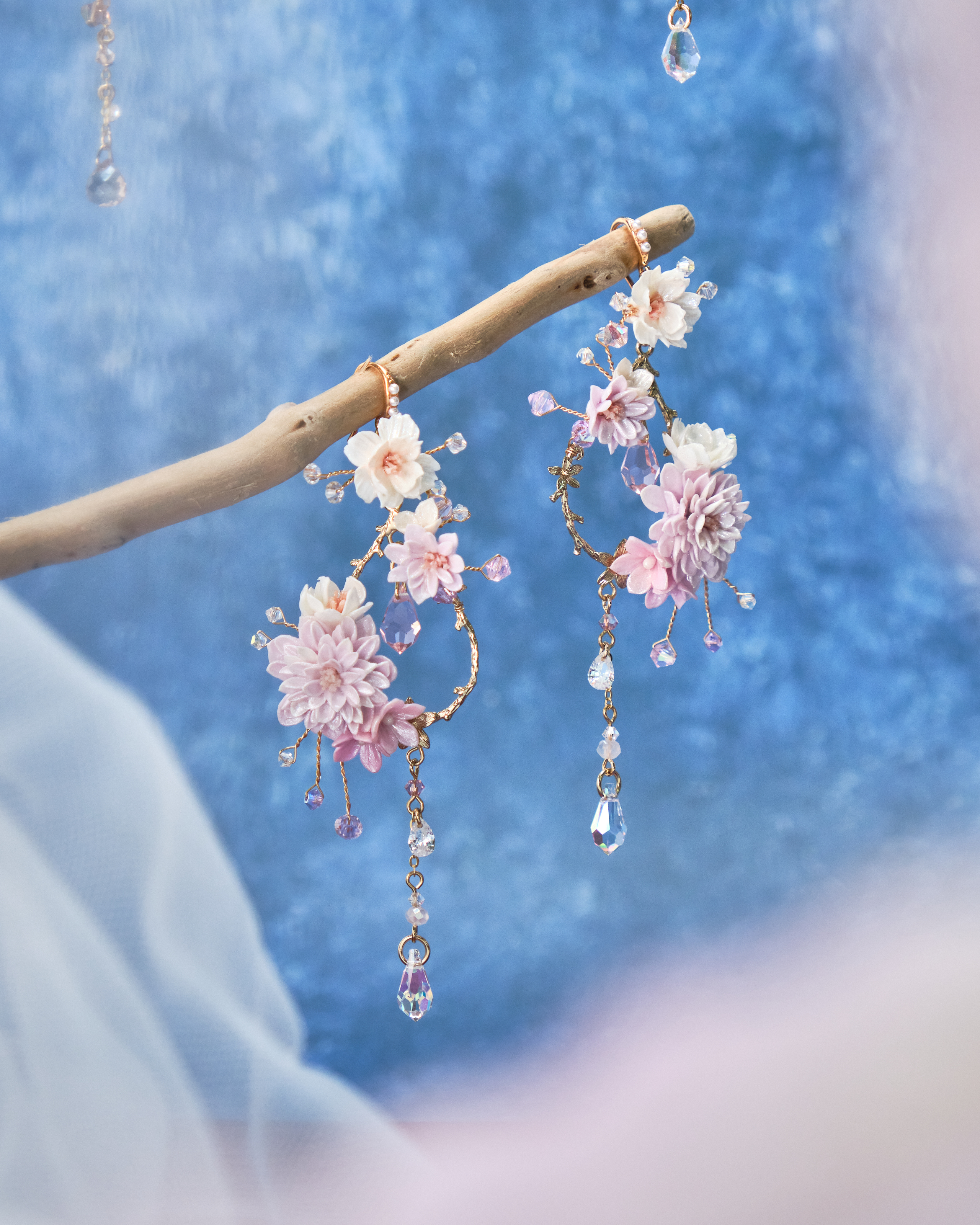 11198 天鵝公主～馨香花兒S925耳勾