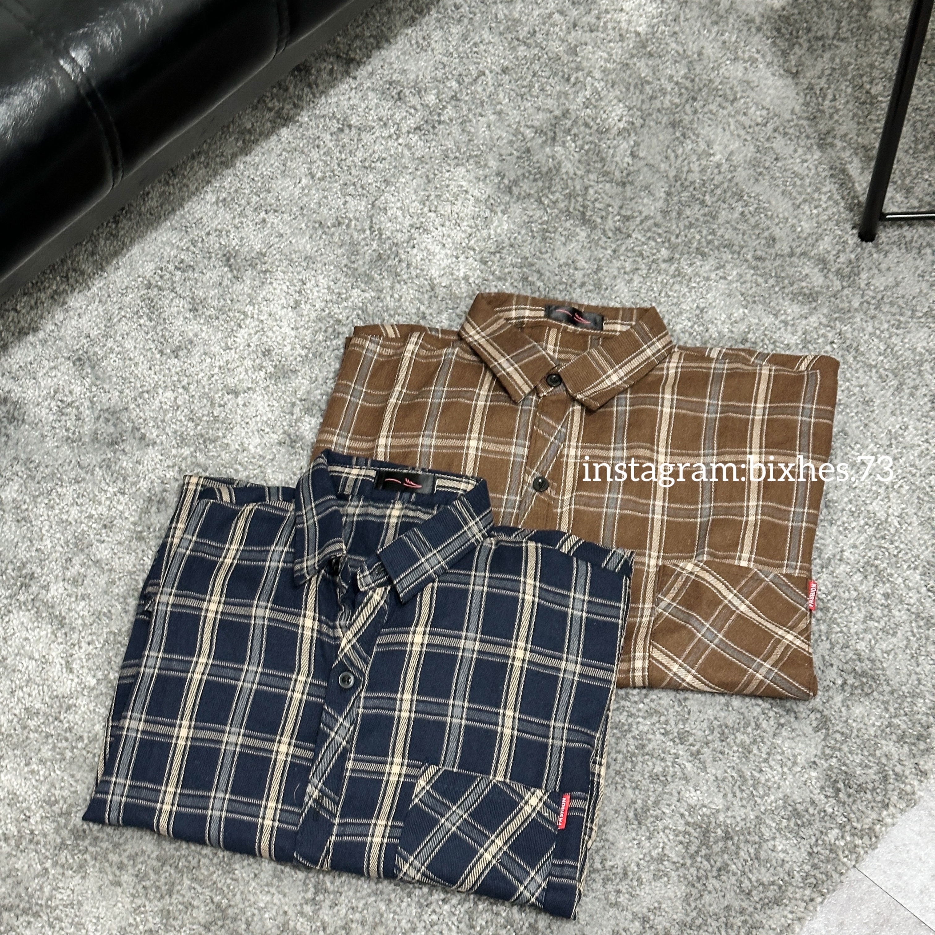 復古雙色格紋襯衫(G00043)