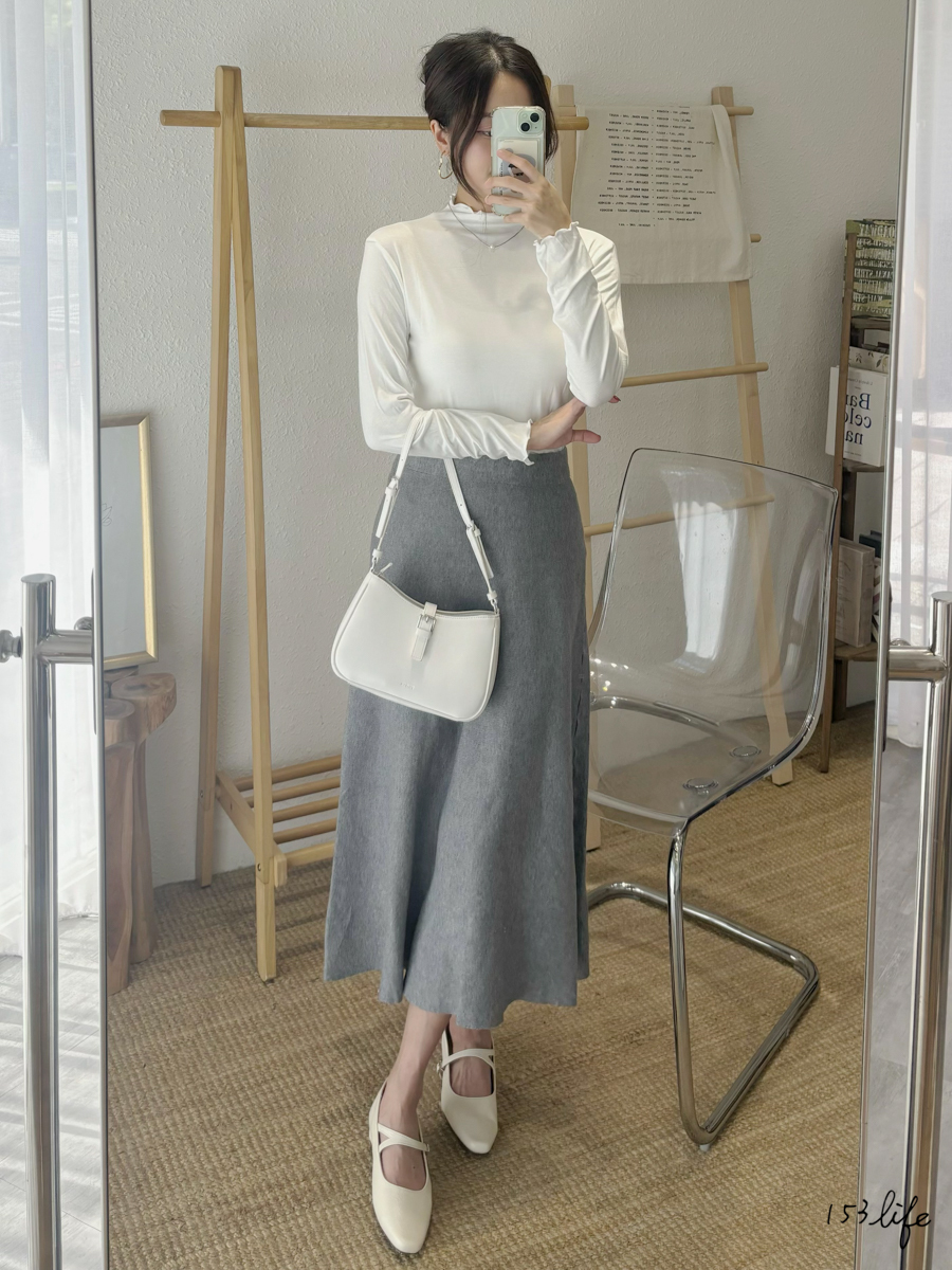 |現貨|氣質秋冬鬆緊腰素面A字長裙(3色)