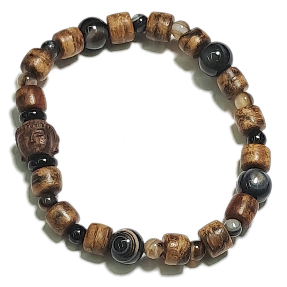 佛首&奇楠沉手珠5*7mm【十方】152758