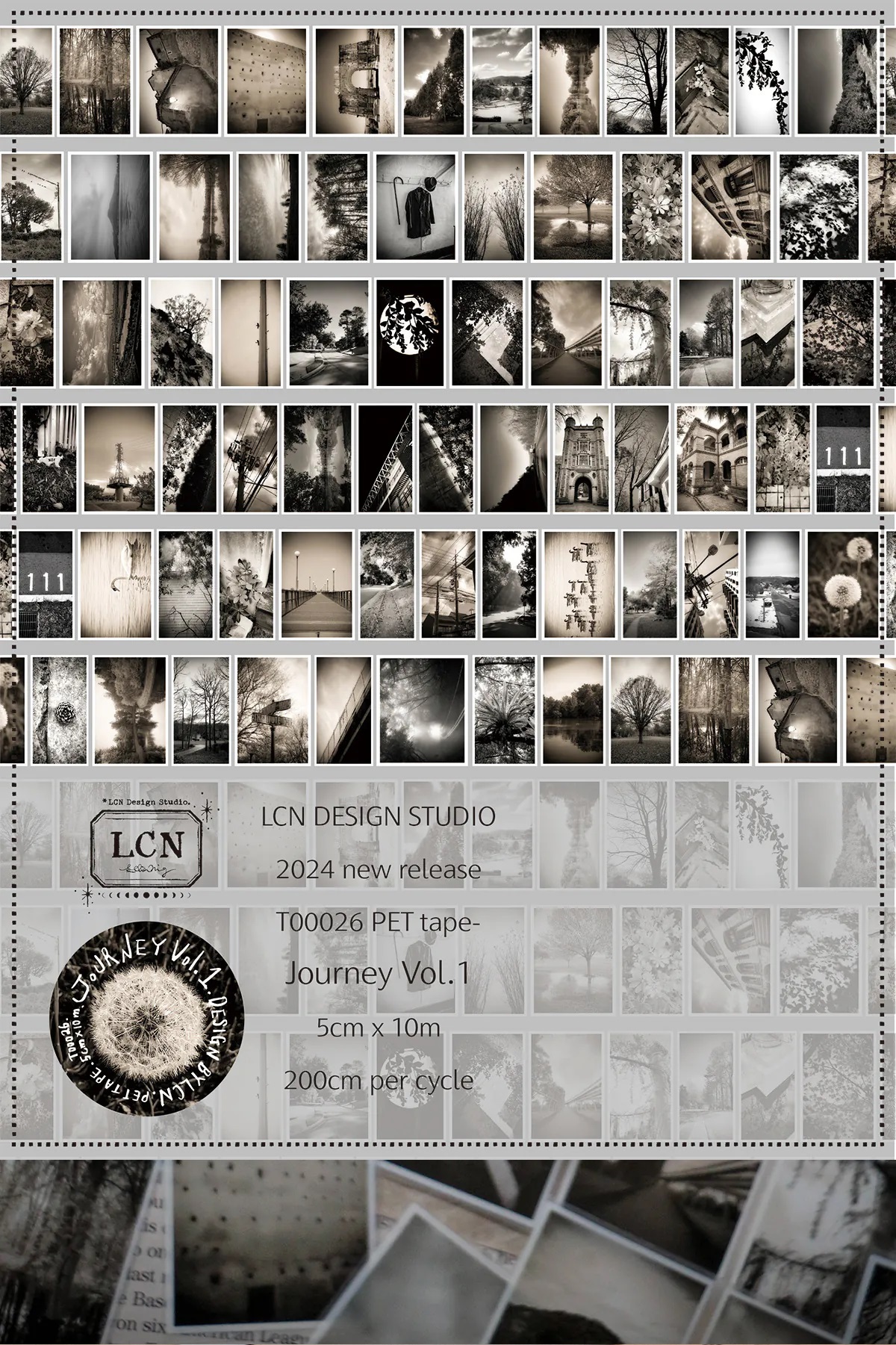 吉 LCN．旅程Vol.1 5cm霧面PE膠帶 <整捲/分裝>