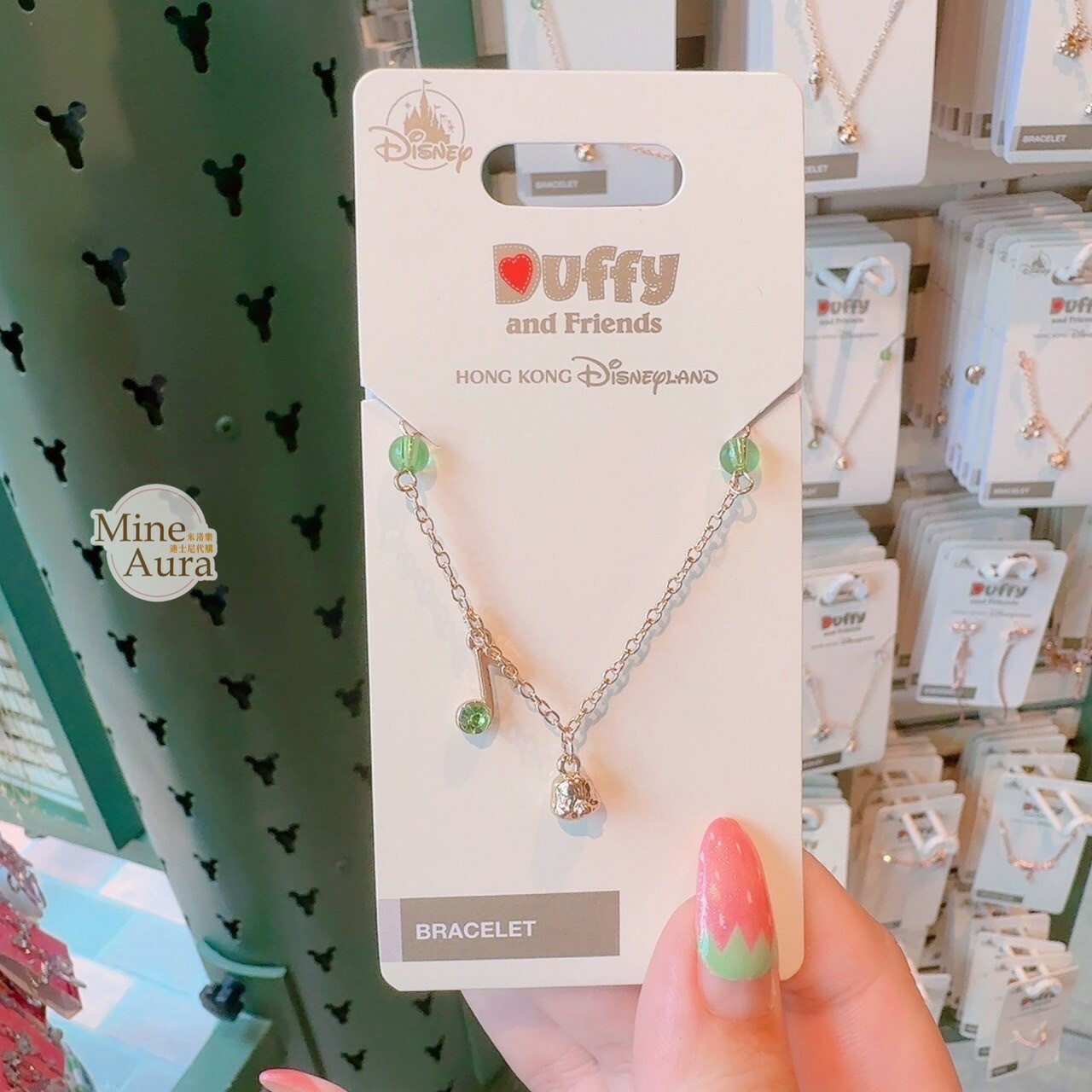 奧樂米拉 海龜 OluMel 大頭 亮鑽音符 造型 墜飾 手鍊 首飾 -香港迪士尼樂園