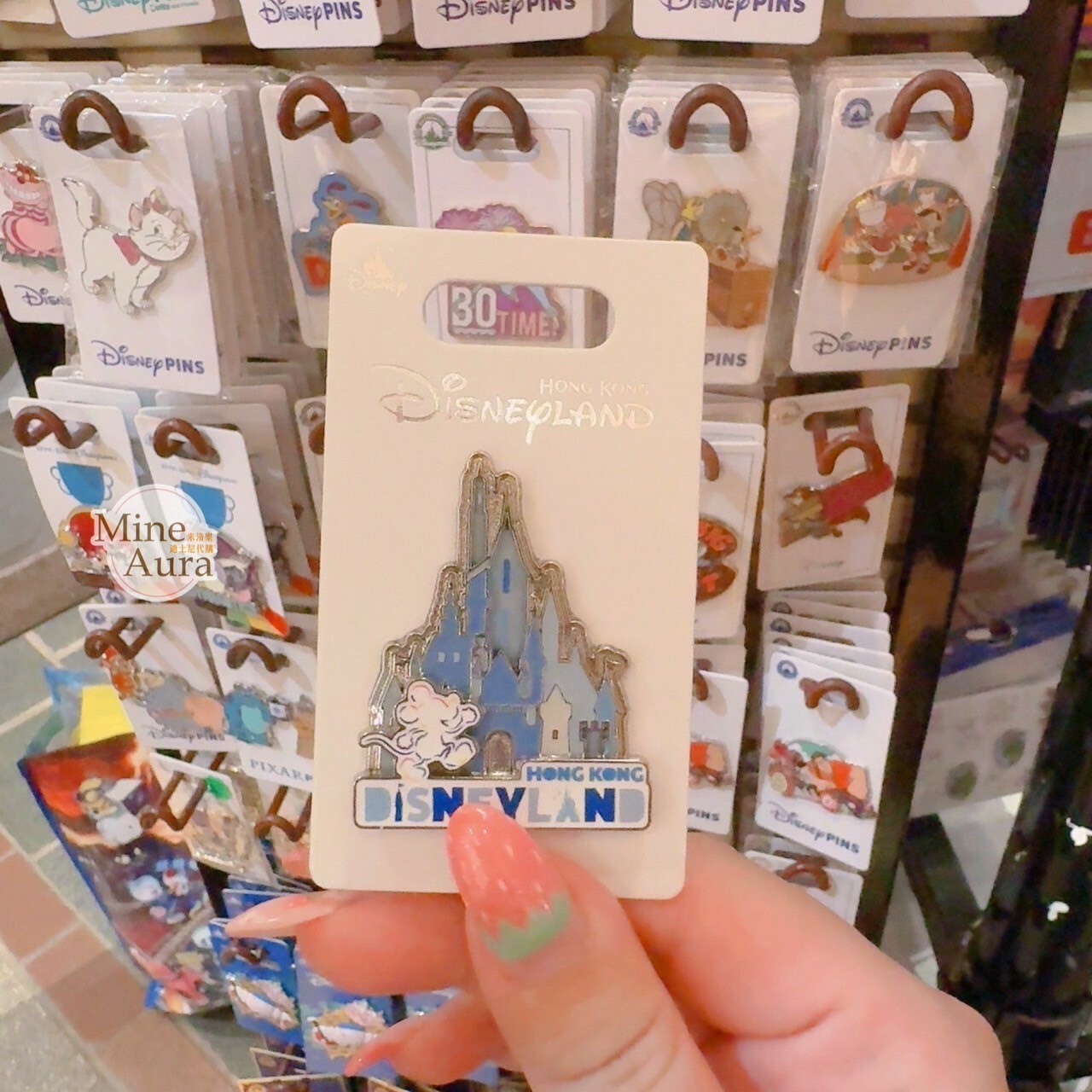 米奇 Mickey 剪影圖案 藍色城堡 造型 徽章 PIN -香港迪士尼樂園