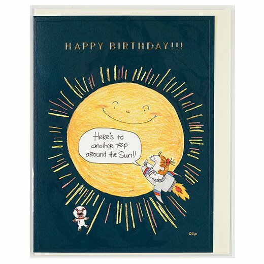 COCO醬_太空 燙金生日卡片 ｜日本Greeting Life