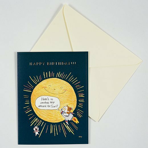 COCO醬_太空 燙金生日卡片 ｜日本Greeting Life