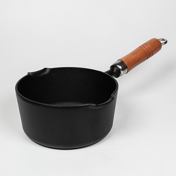 【岩鑄】木柄雙口片手油炸鍋-16cm
