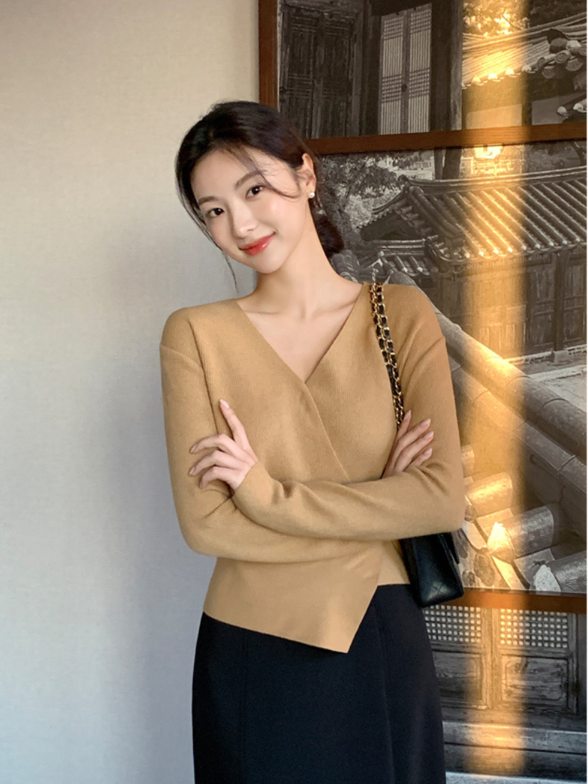 [現貨] Lilith layered knit top [Ivory / Free]