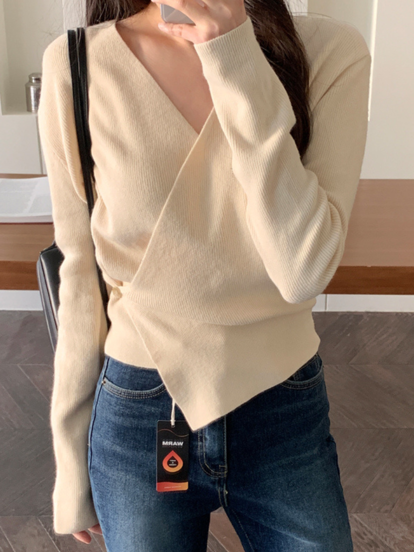 [現貨] Lilith layered knit top [Ivory / Free]