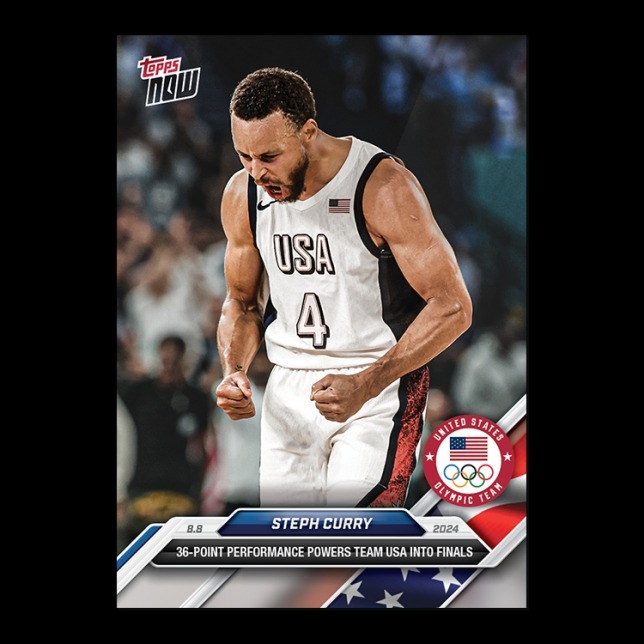 NBA球員卡 Steph Curry - 2024 Olympic Games TOPPS NOW® Card 22 - LOOK FOR AUTOS - PR: 88,735