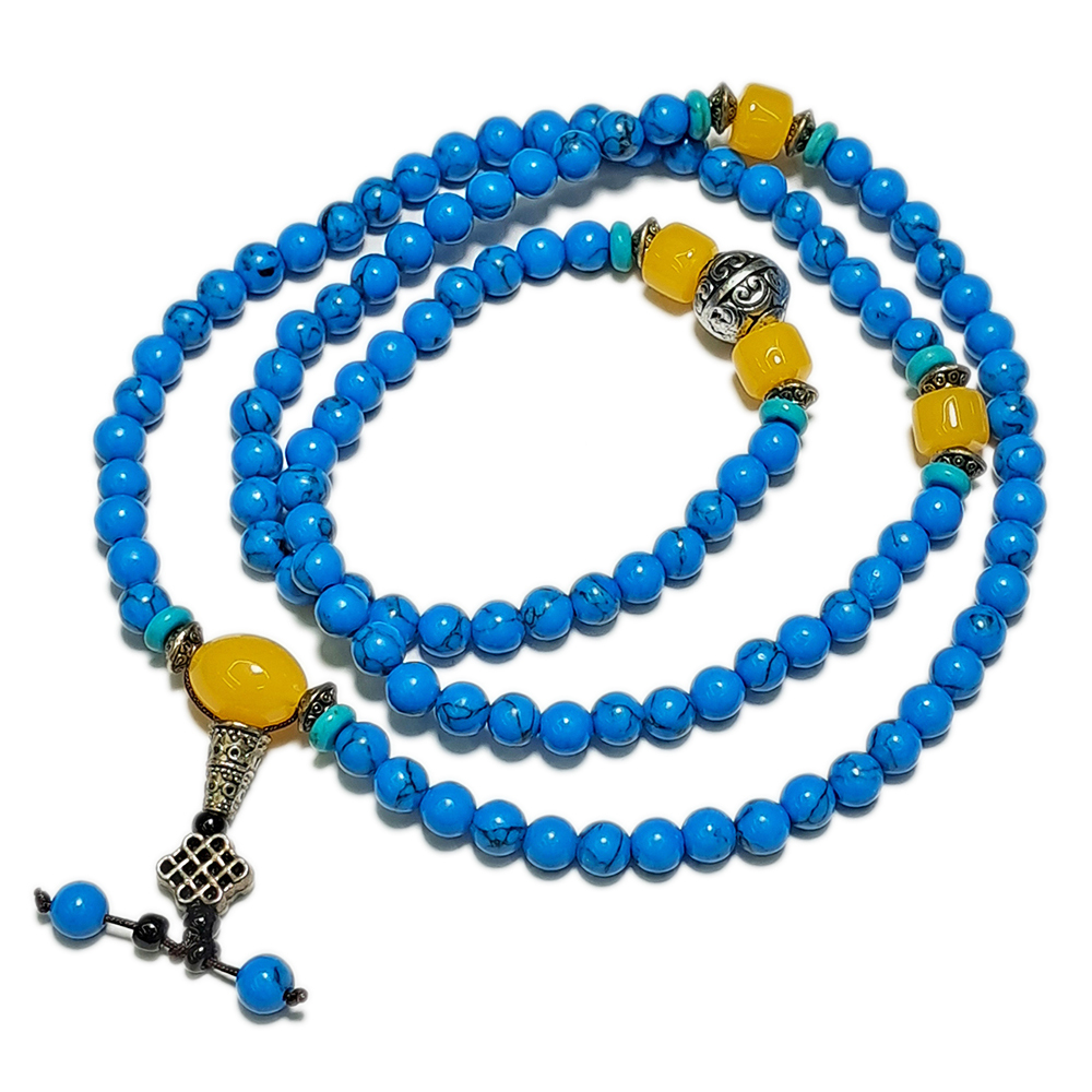 蜜納&綠松石 青色108念珠6mm【十方】148956