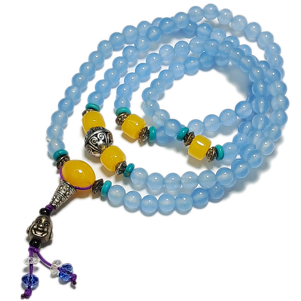 彌勒佛+蜜納+藍玉髓108念珠6mm 【十方】147790