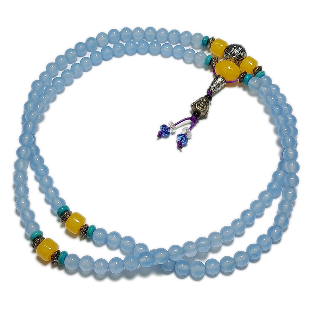 彌勒佛+蜜納+藍玉髓108念珠6mm 【十方】147790