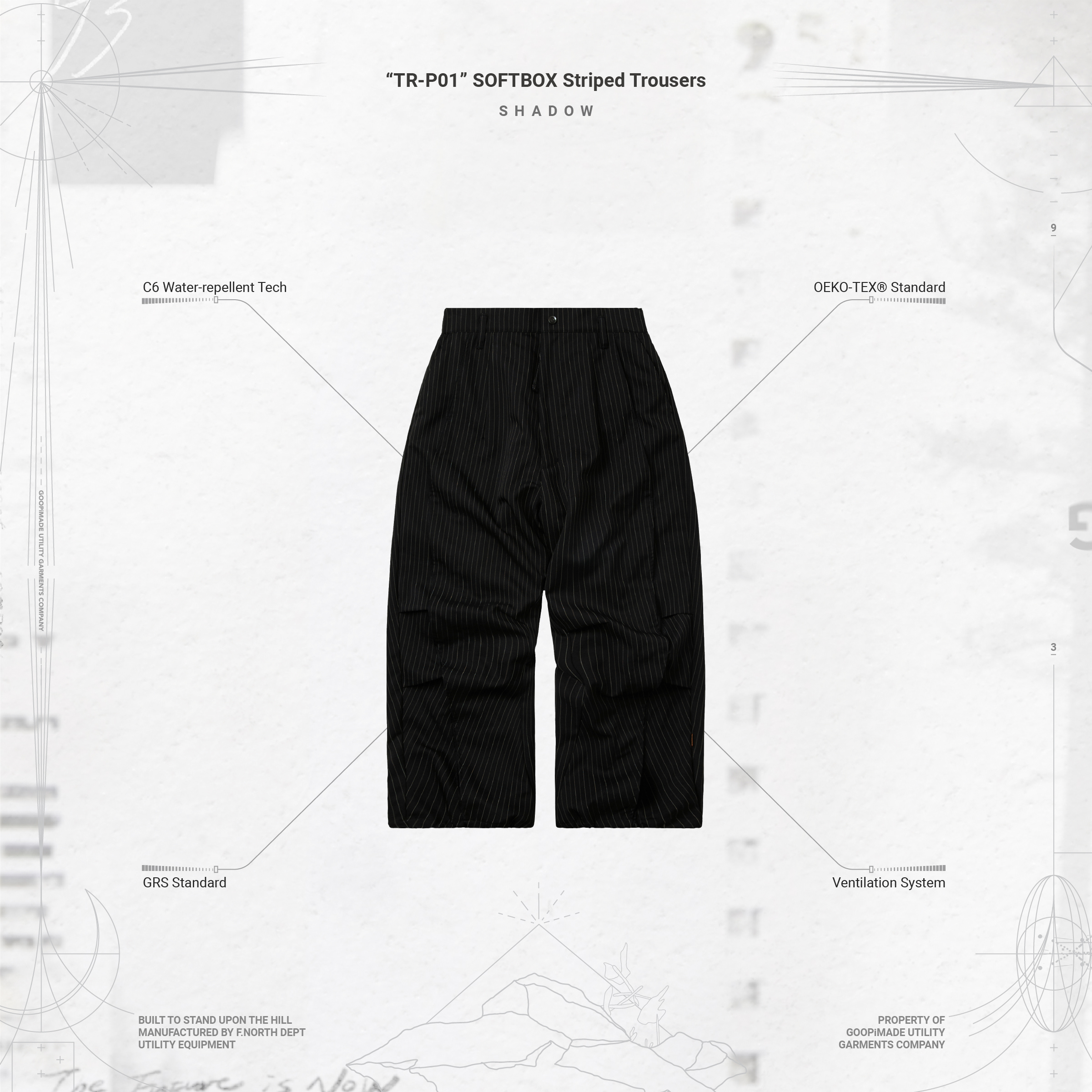 パンツ goopimade SOFTBOX Basic Pants 1 SHADOW GOOPiMADE - “BR-M1G“ SOFTBOX Basic Pants - SHINKIROU1.0