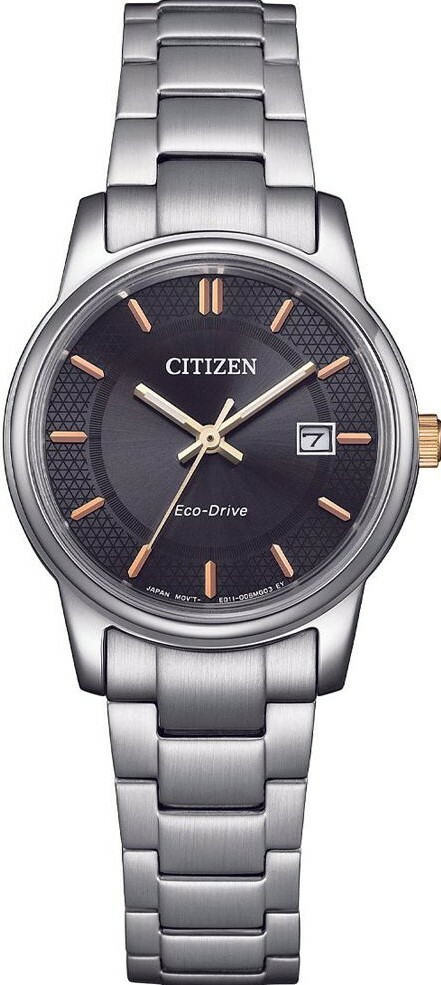 萬年鐘錶 - Citizen 星辰錶 黑面款經典光動能女錶 EW2317-76E  錶徑27.5MM