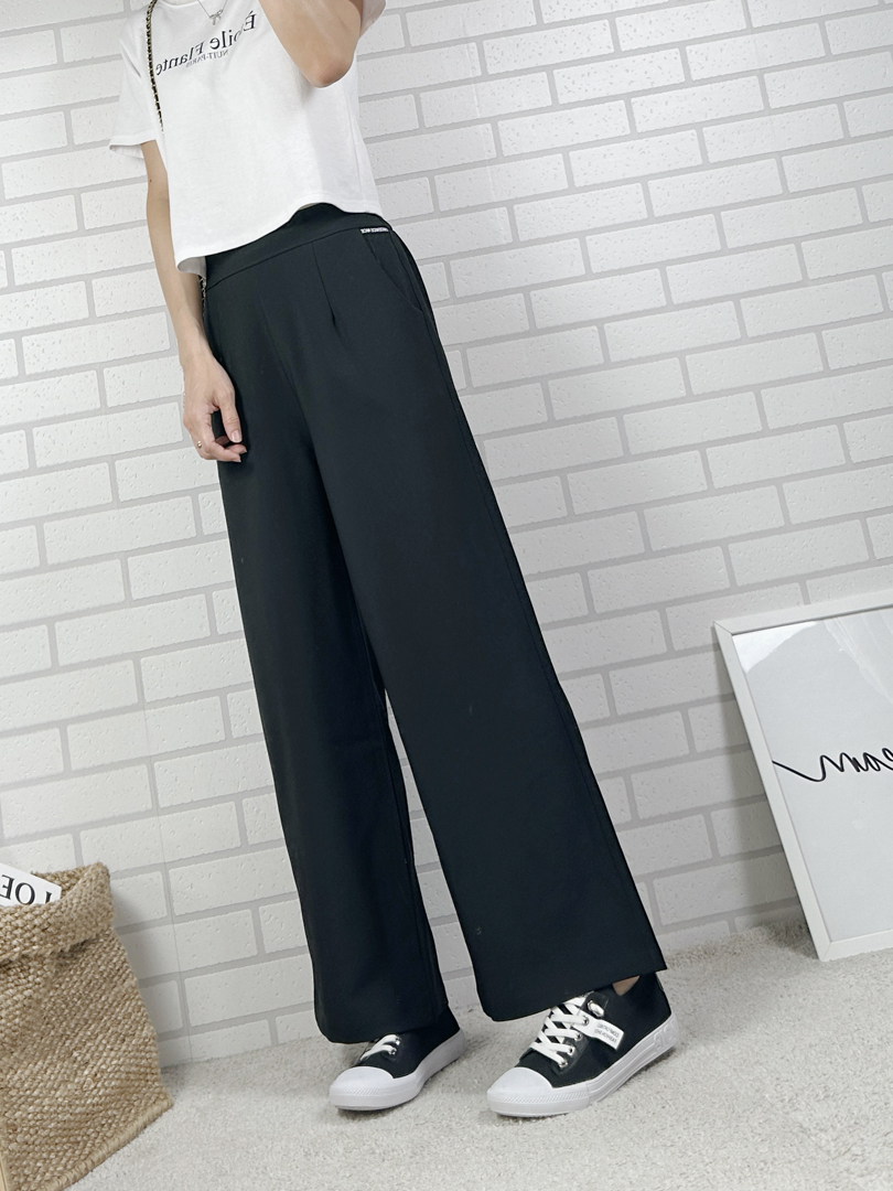 靜奢款珍珠紗修飾寬褲