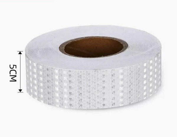 Hot push car safety warning sticker-[white] 5CM wide [45 meters] highly reflective