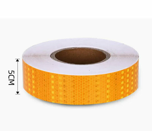 Hot push car safety warning sticker-[yellow] 5CM wide [45 meters] highly reflective